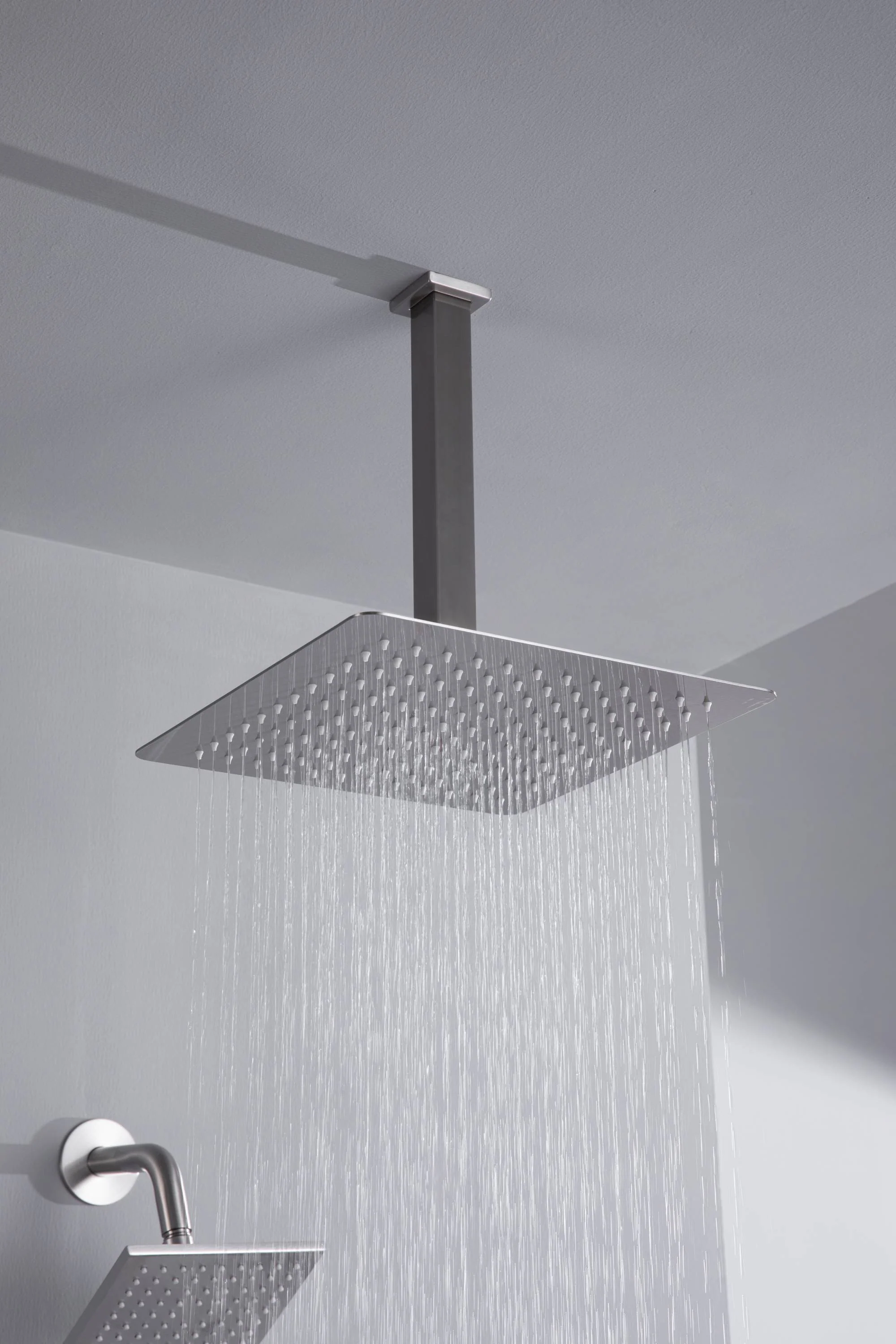 12" or 16" Ceiling Mount Rain Head with 4-Way Thermostatic Faucet and Dual Regular Heads - Image 3