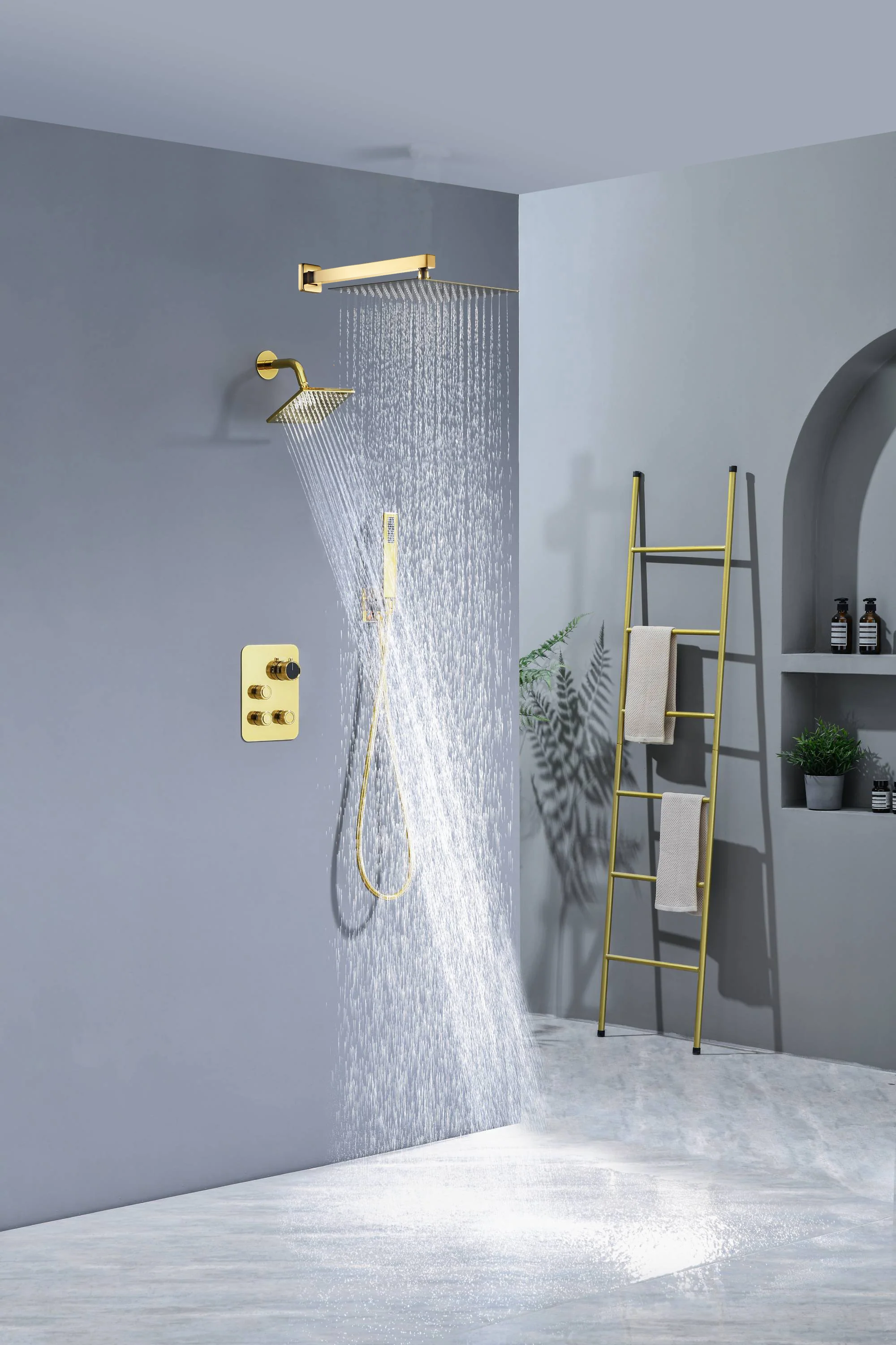 12" or "16" Rainfall Head 3-Way Thermostatic Shower Faucet with Regular Head - Image 41