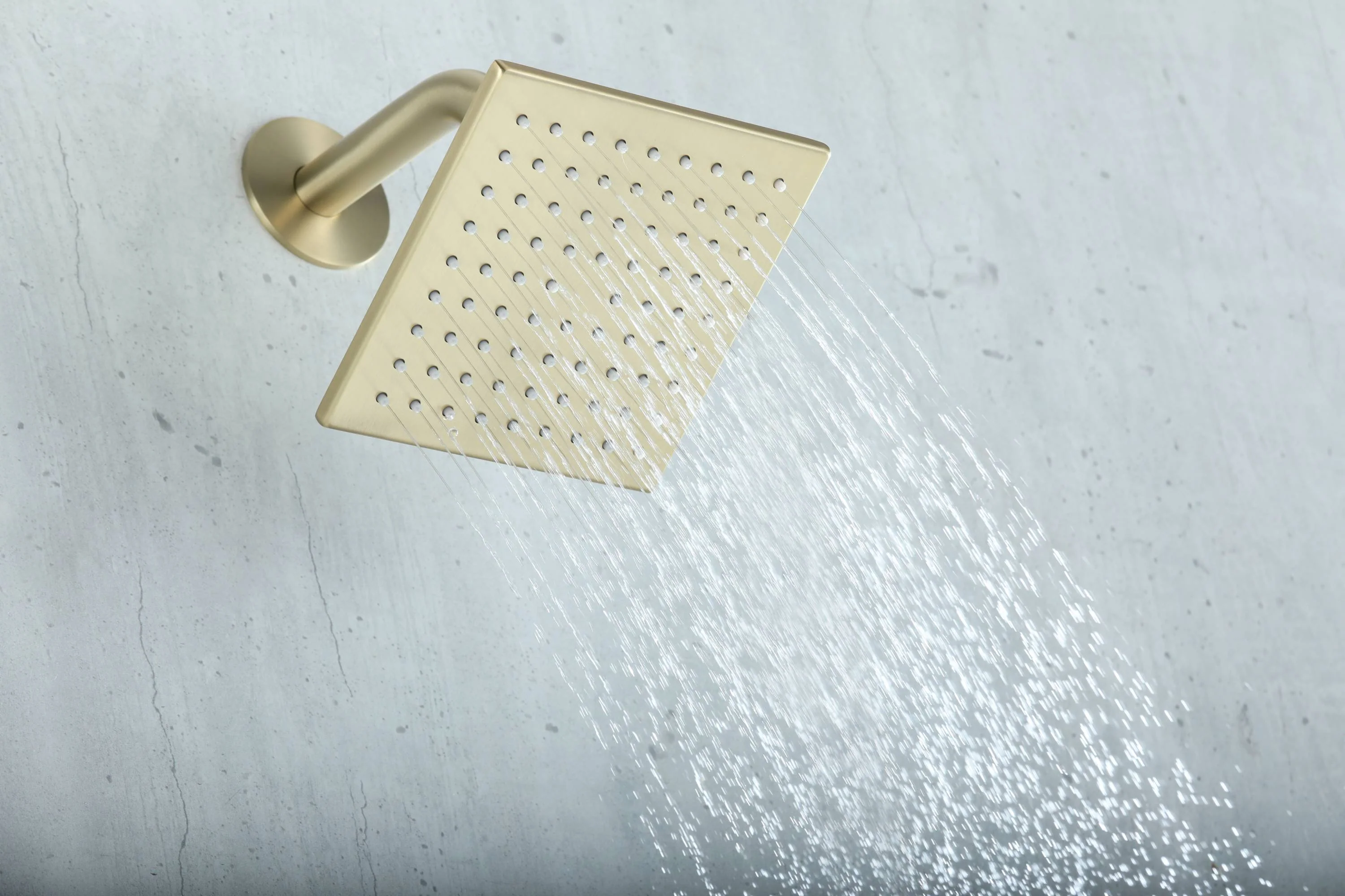 20 inch ceiling mount Brushed gold 4 way thermostatic shower faucet with high pressure 6 '' head and 4 inch body jets and handle sprayer - Image 6