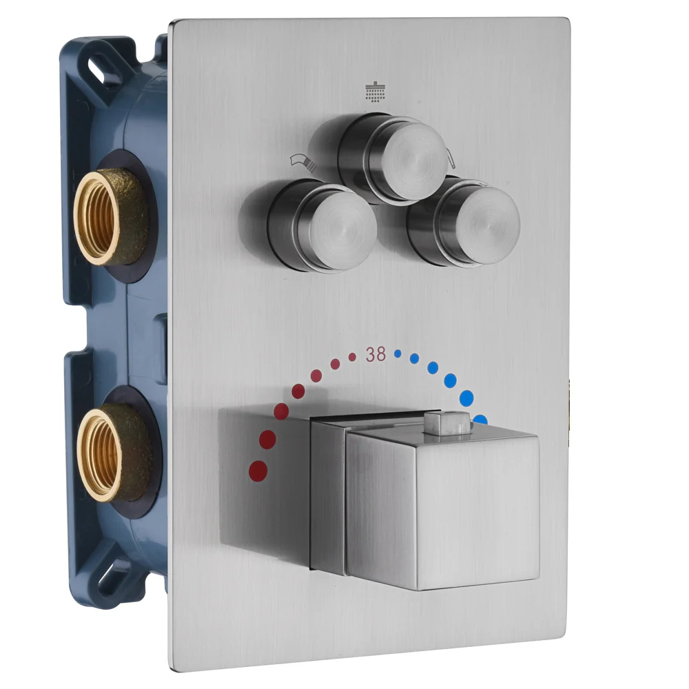 20-Inch Brushed Nickel Ceiling-Mount Rainfall, Waterfall and Mist Shower System with 3-Way Thermostatic Valve - Image 12