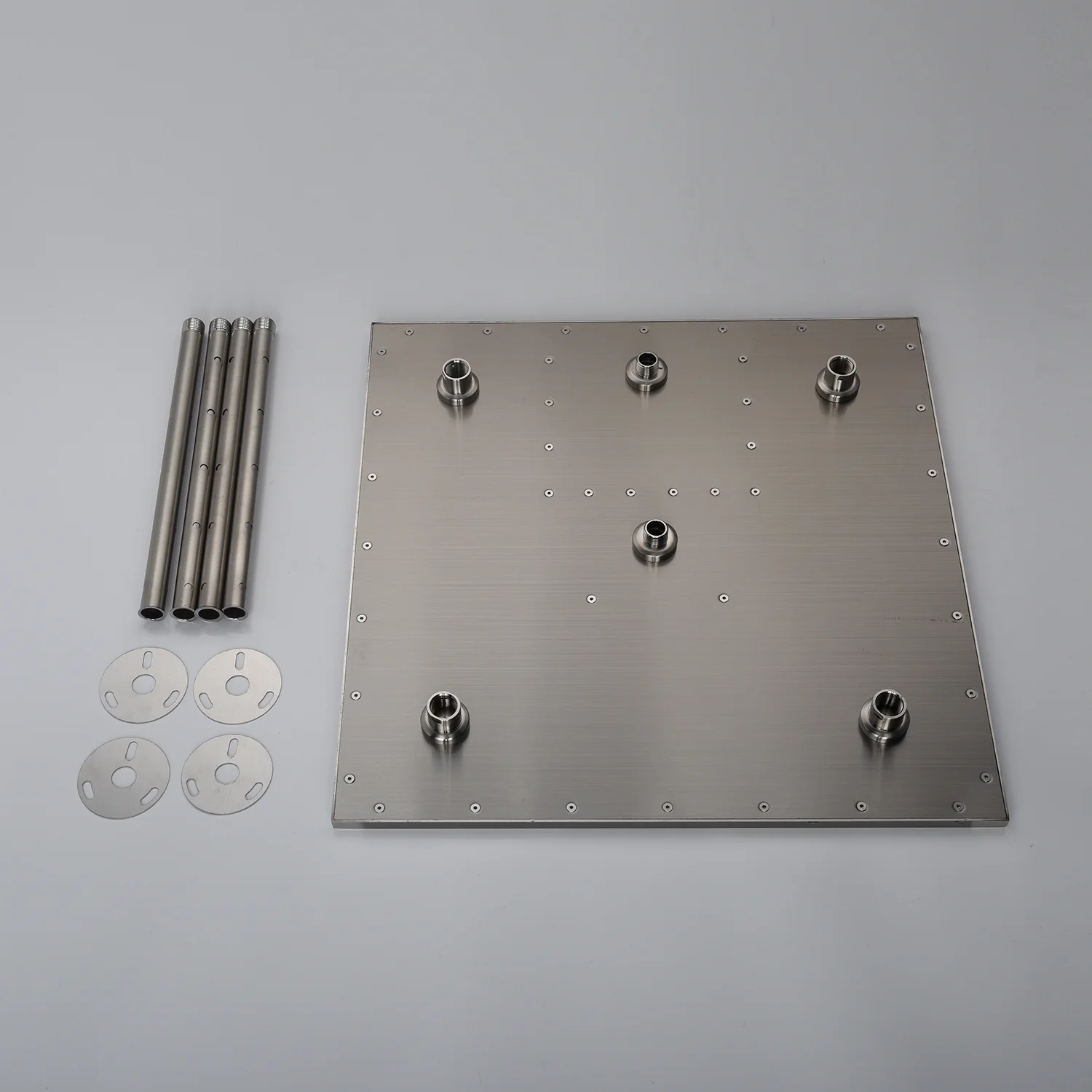 20inch Brushed nickel ceiling mount rainfall waterfall shower systems 4 way thermostatic valve with 6 body jets - Image 8