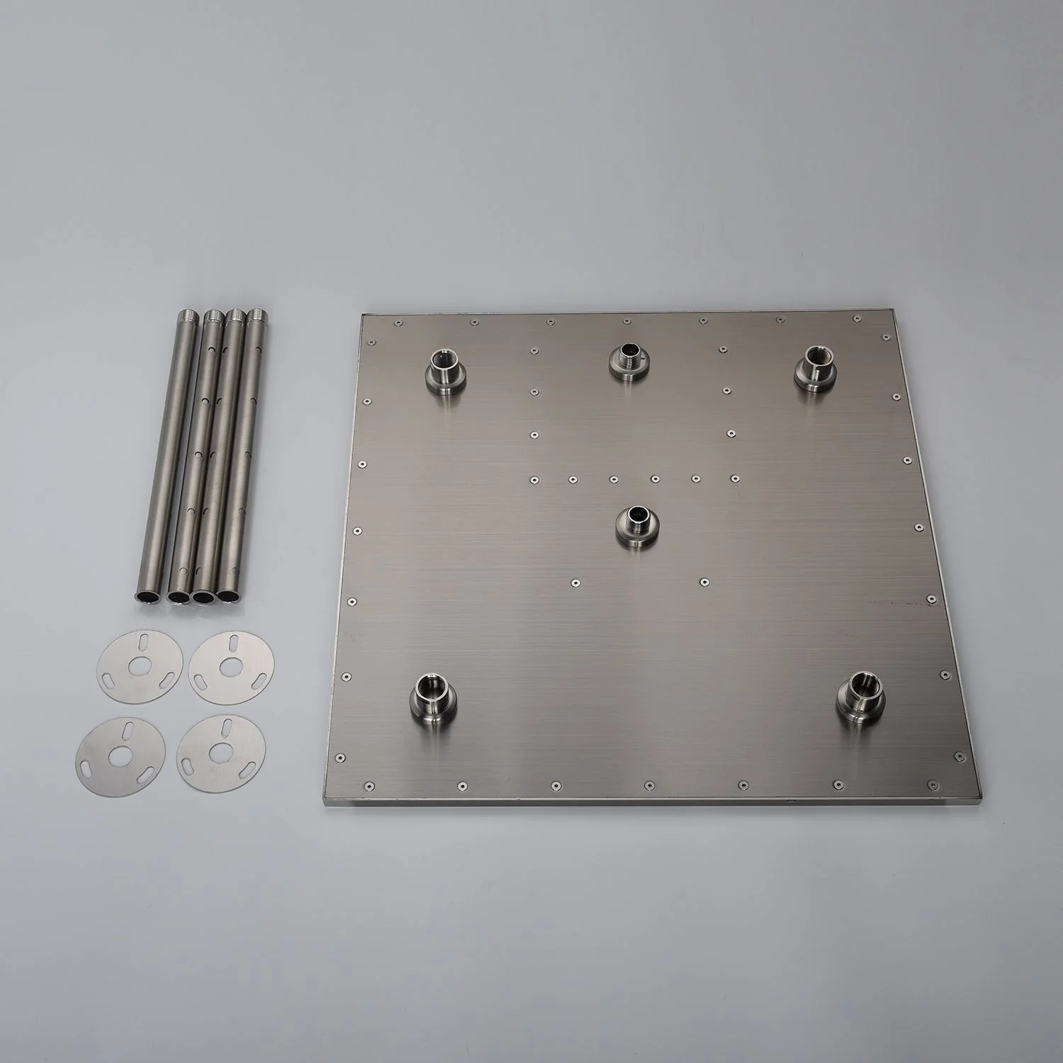 20" Brushed Nickel Rainfall Shower System: 6-Way Thermostatic Control, Dual Heads, 6 Body Jets - Image 13