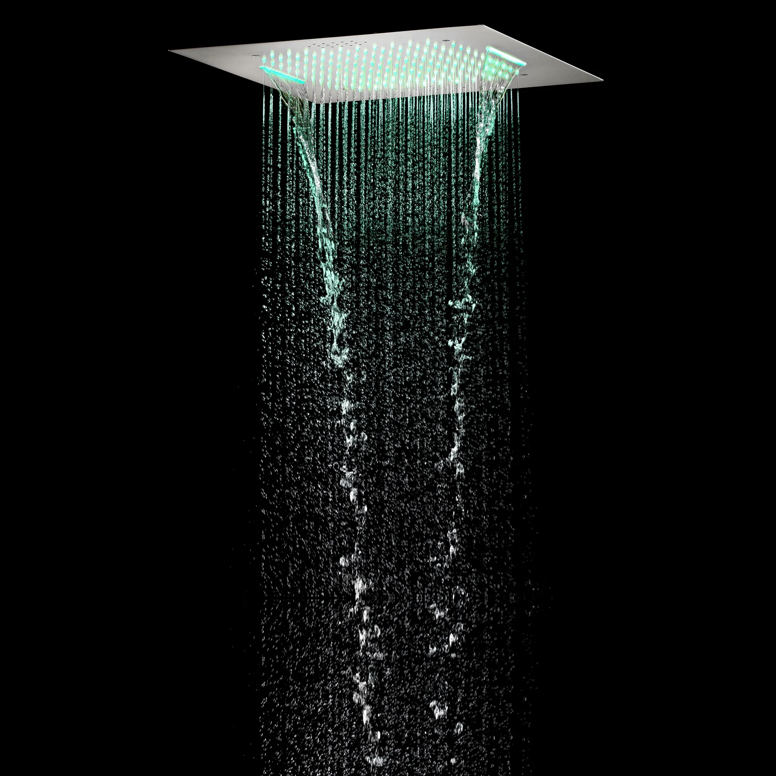20" Brushed Nickel Rainfall Shower System: 6-Way Thermostatic Control, Dual Heads, 6 Body Jets - Image 16