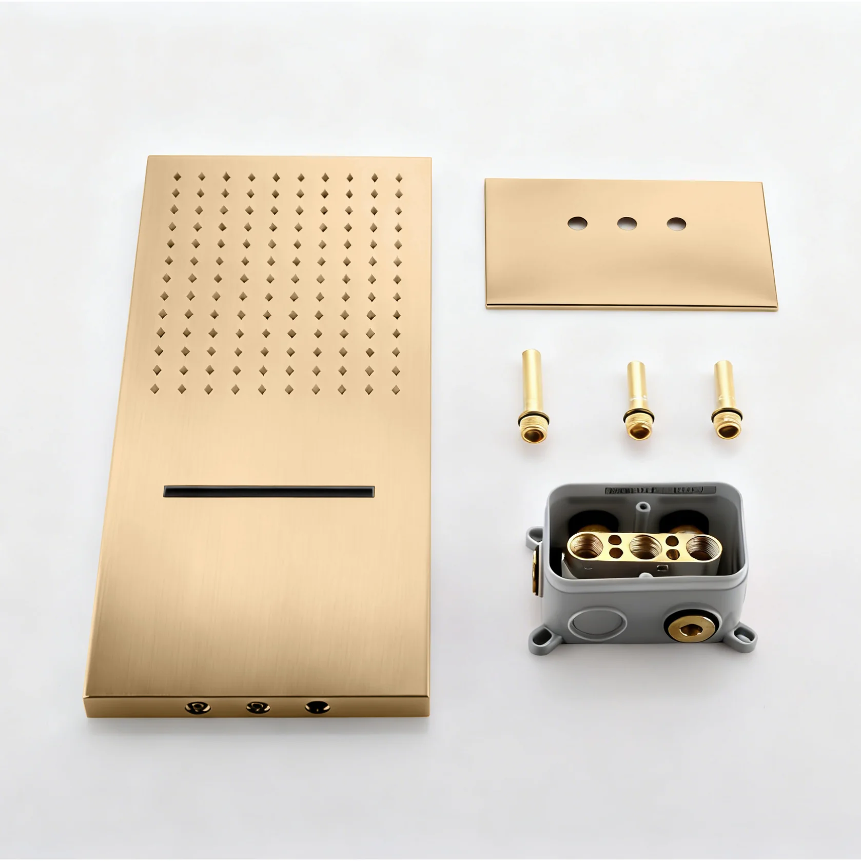 22-Inch Rainfall Waterfall Champagne Bronze 3-Way Thermostatic Shower System: Featuring a rainfall waterfall head with Simultaneous and Independent Functionality - Image 7