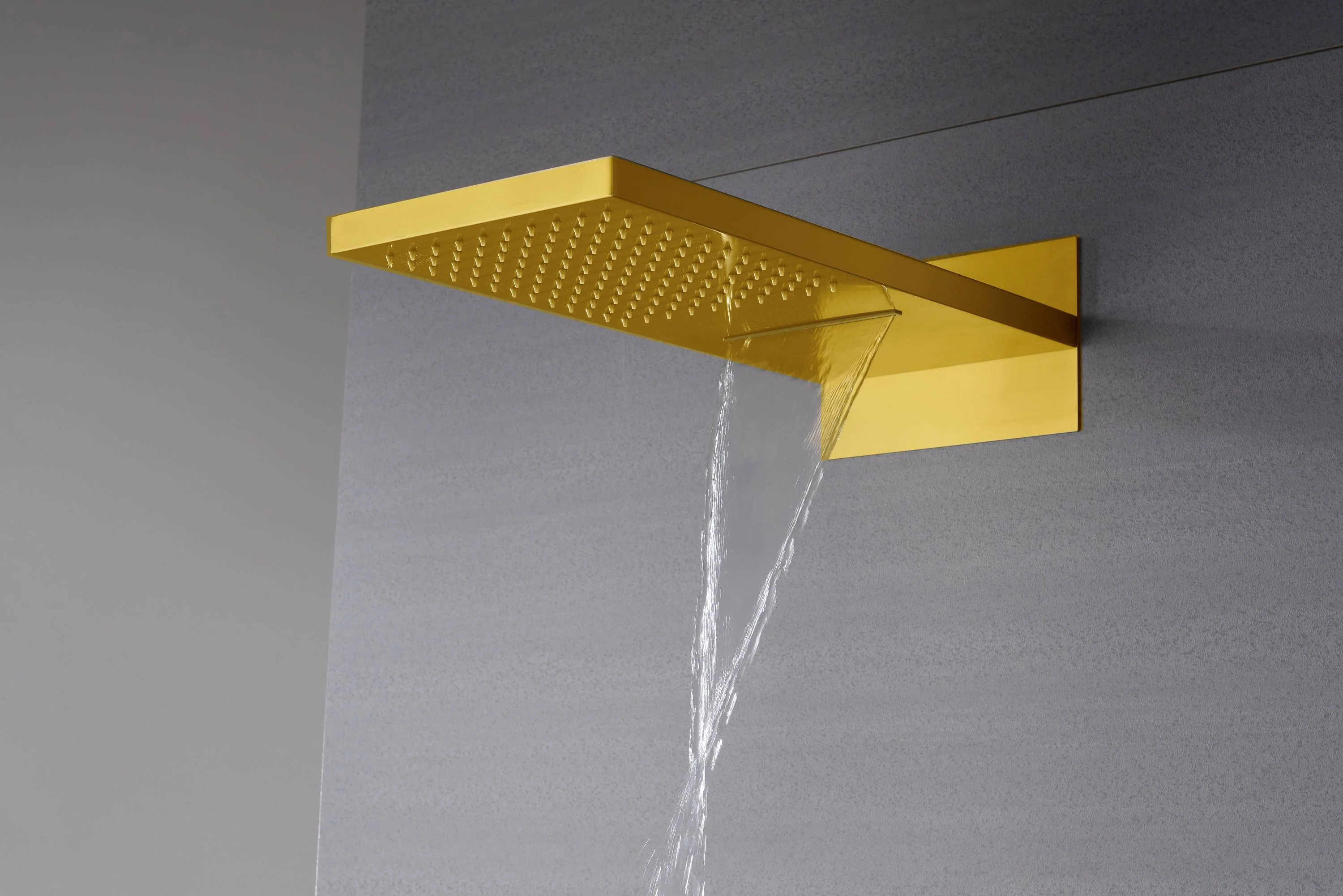 22-Inch Rainfall Waterfall Polished Gold 4-Way Thermostatic Shower System: Featuring a Regular Head with Simultaneous and Independent Functionality - Image 2