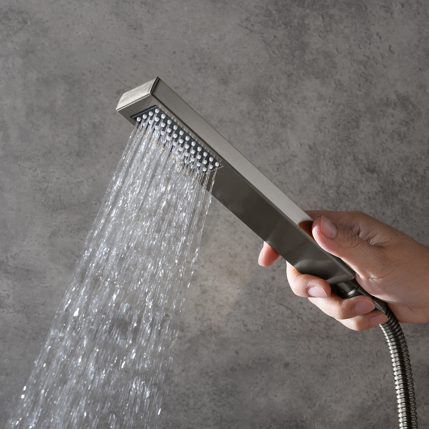 22 inch Brushed Nickel 3 way Digital display anti scald Shower faucet system rainfall and waterfall - Image 5