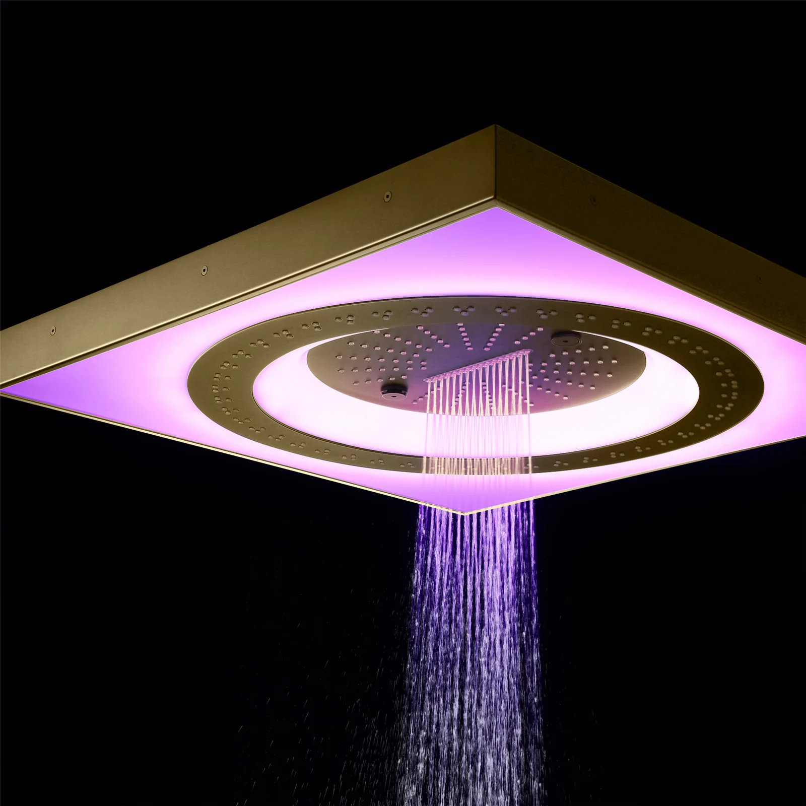 24" 3-Function Flush Mount Shower Head with LED, Bluetooth, 3 Finish Options - Image 14