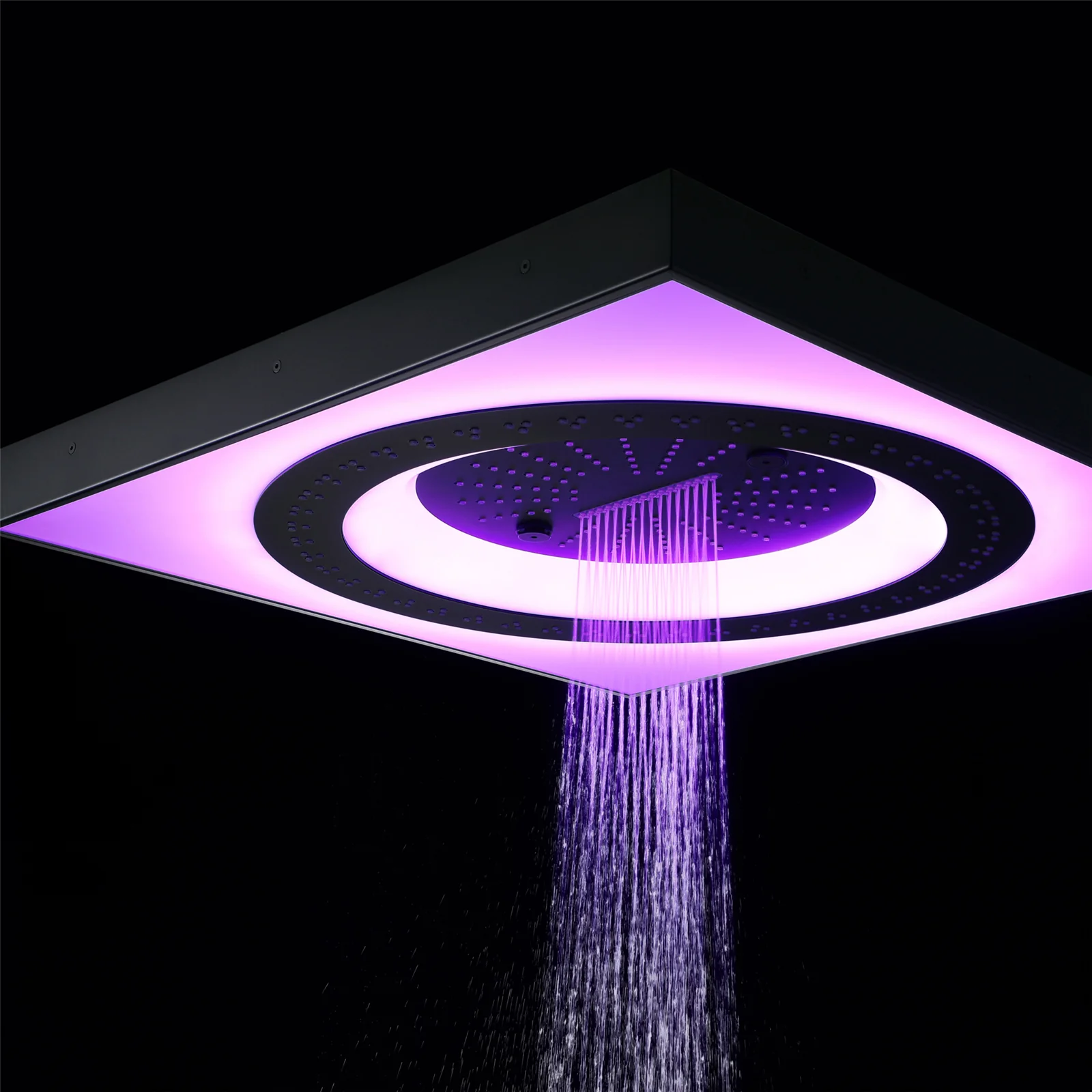 24" 3-Function Flush Mount Shower Head with LED, Bluetooth, 3 Finish Options - Image 3