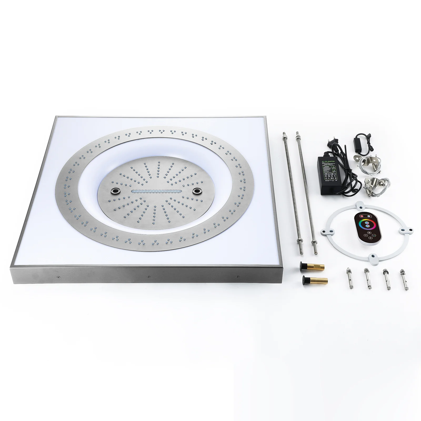 24" 3-Function Flush Mount Shower Head with LED, Bluetooth, 3 Finish Options - Image 32