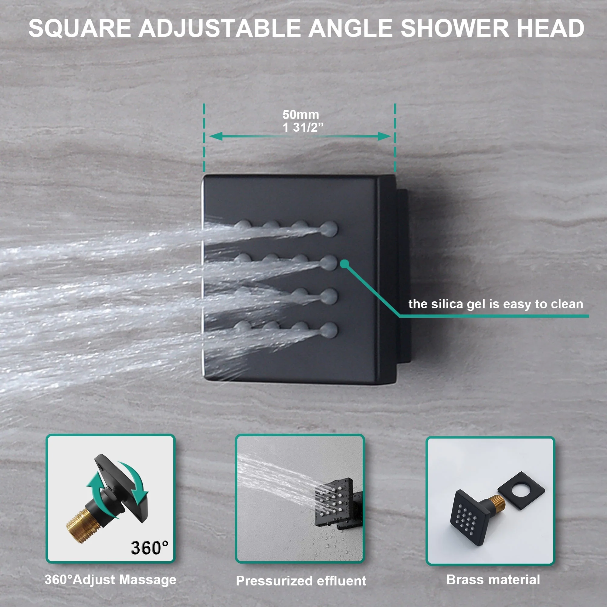 24" Flush LED Mount Rainfall Waterfall 6-Way Digital Shower System With Dual Regular Head and 6 Body Jets - Image 18