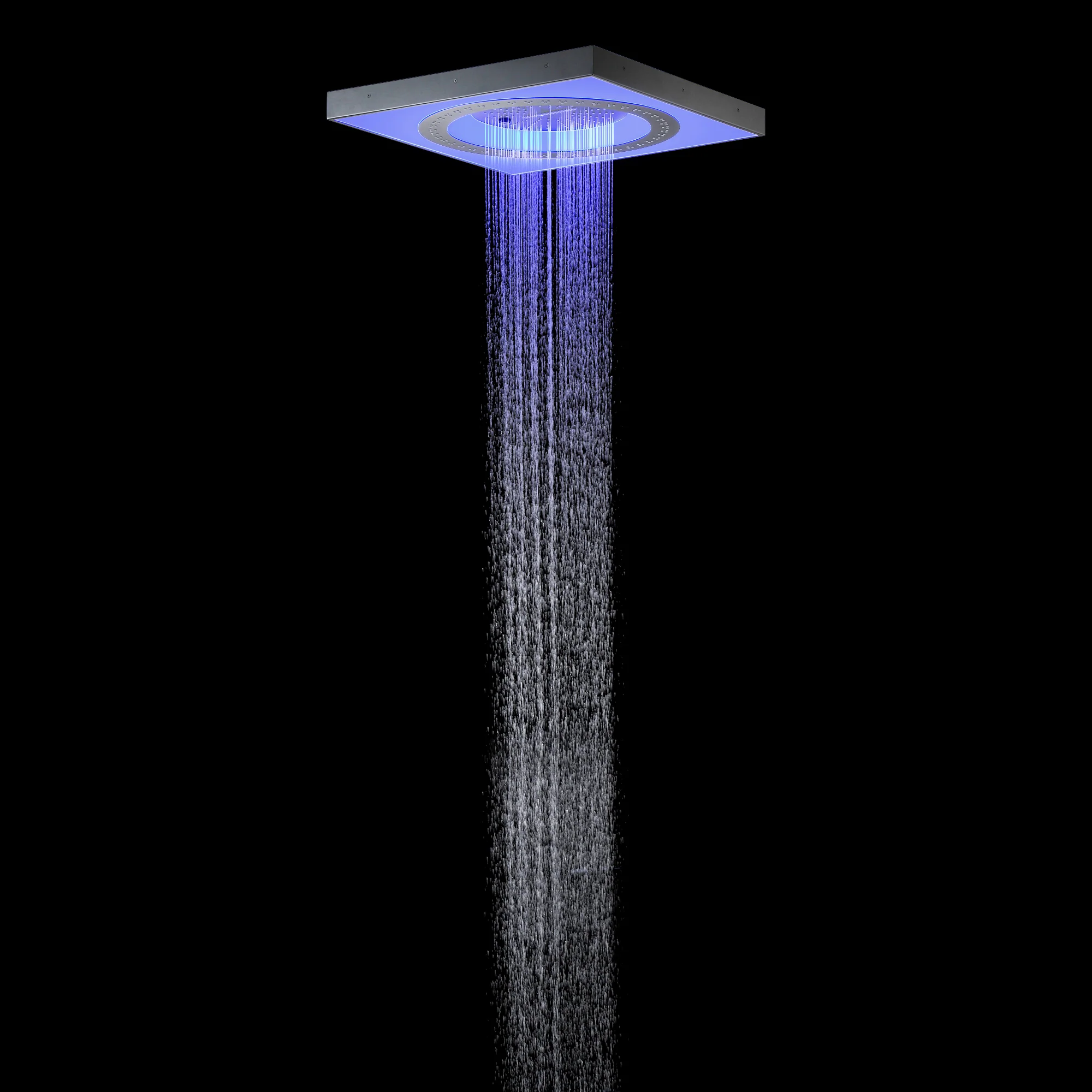 24" Flush LED Mount Rainfall Waterfall 6-Way Digital Shower System With Dual Regular Head and 6 Body Jets - Image 41