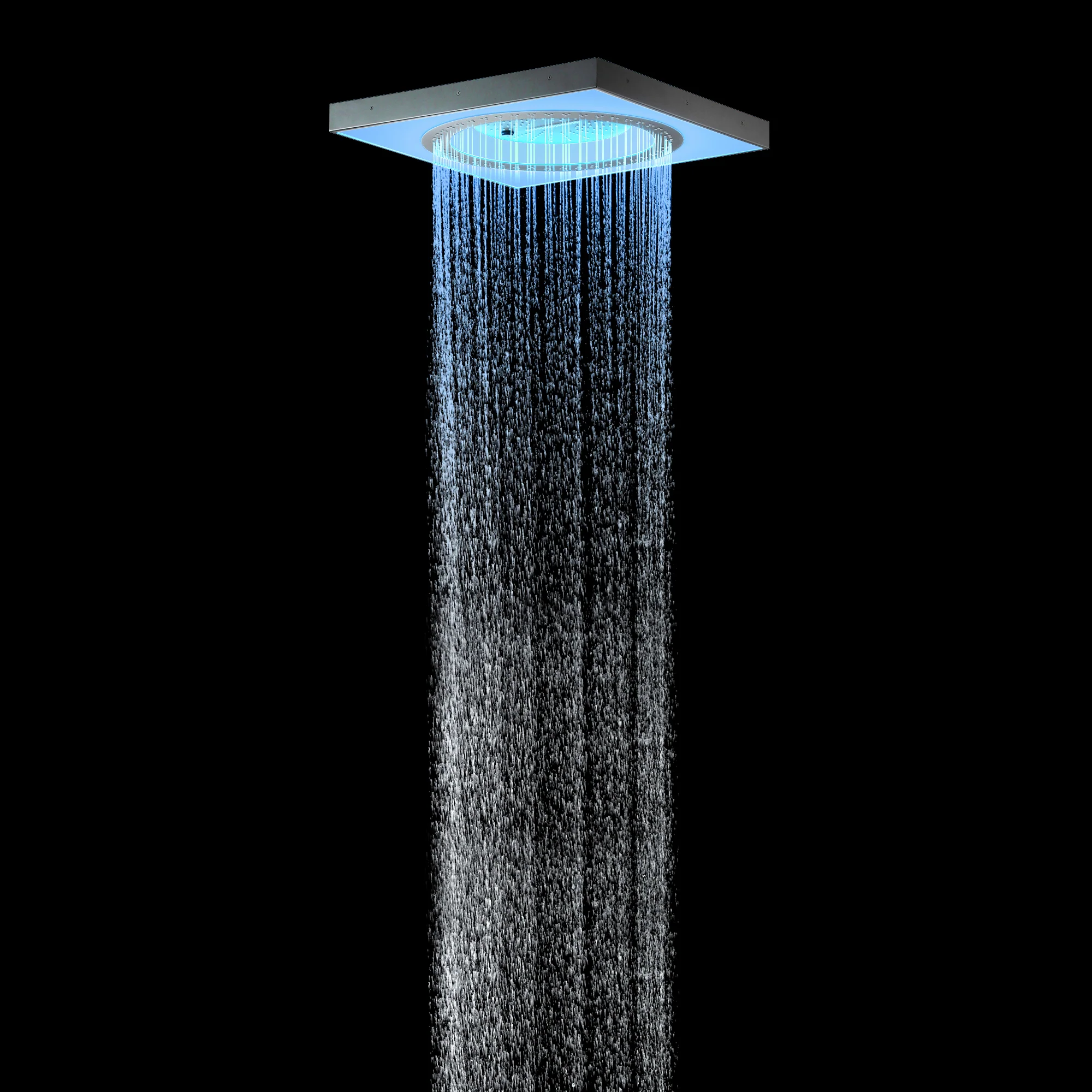 24" Flush LED Mount Rainfall Waterfall 6-Way Digital Shower System With Dual Regular Head and 6 Body Jets - Image 42