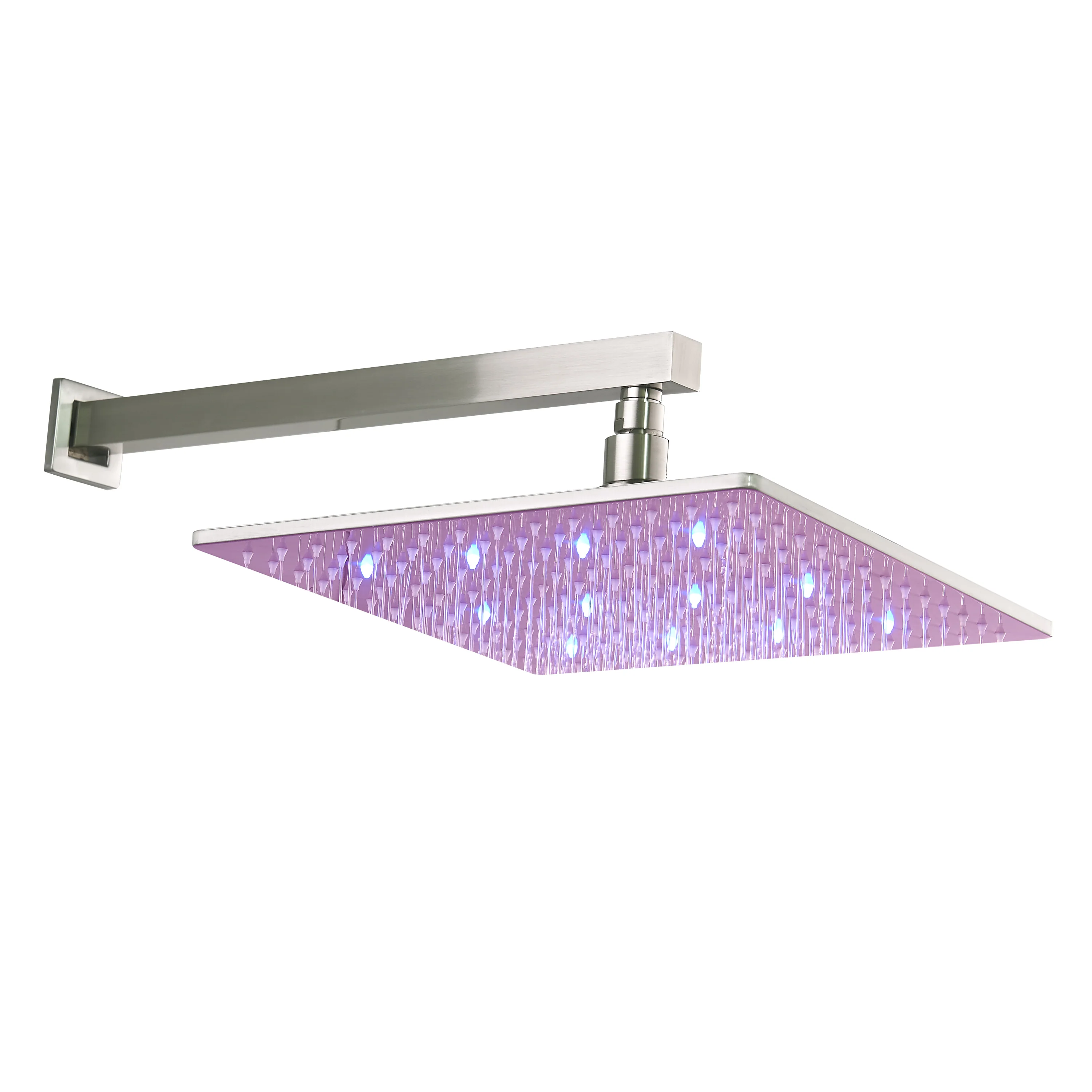 Brushed nickel wall mount rainfall shower head 3 way digital display anti scald Shower Faucet with tub spout - Image 9