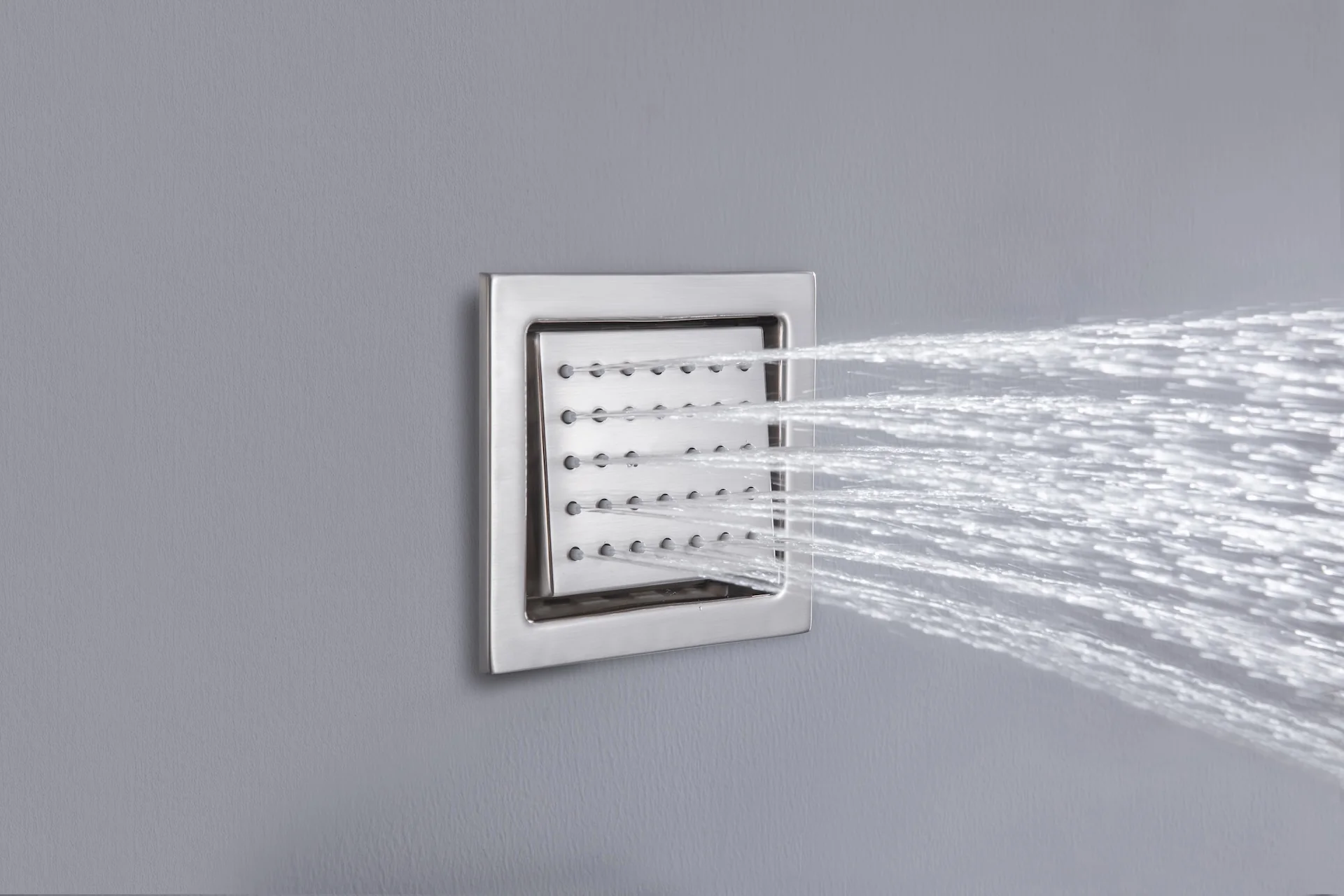 24 inch flush mount rainfall waterfall shower head 4 way thermostatic shower faucet with handle wand and Body Jets - Image 17
