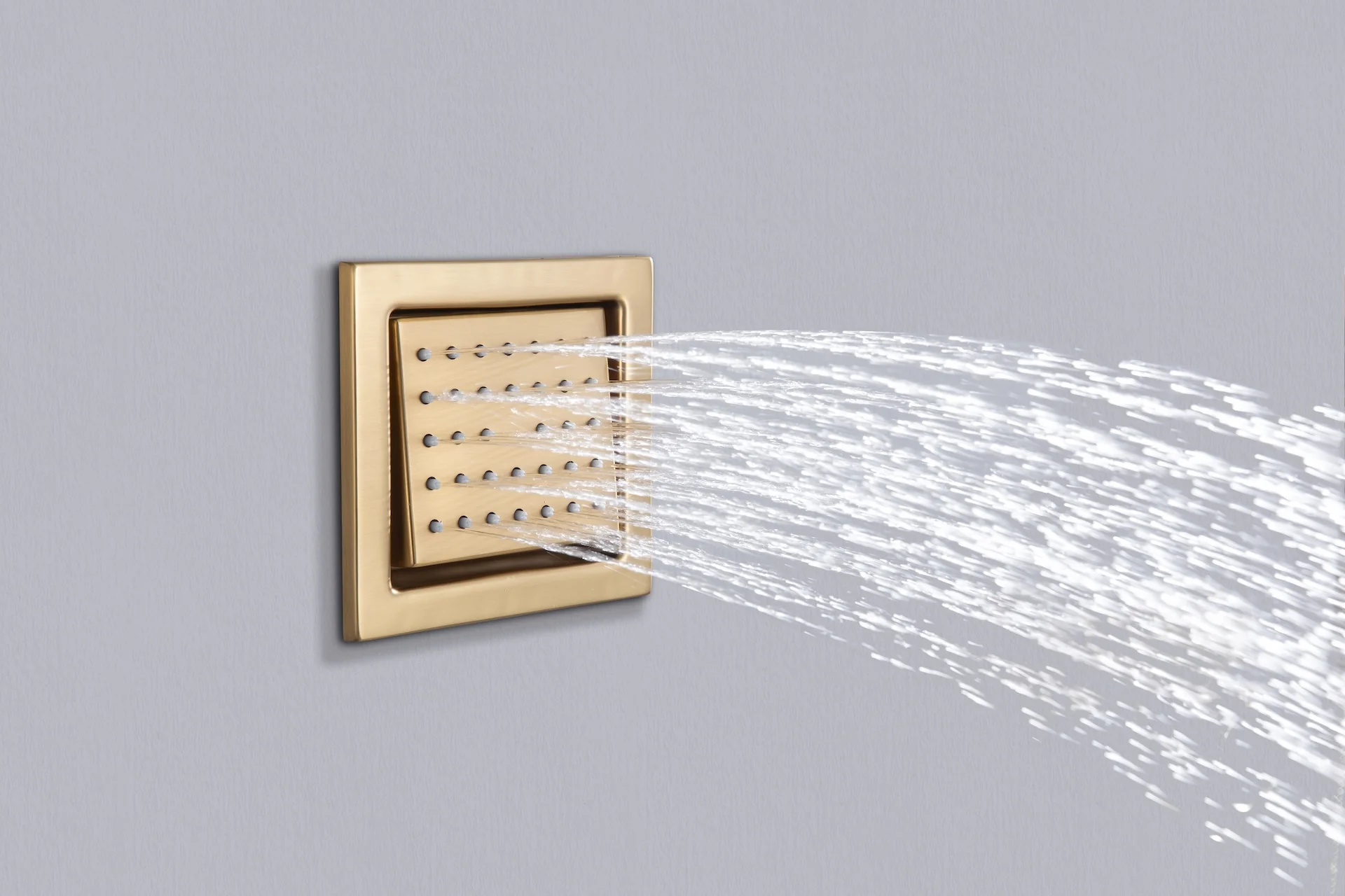 24 inch flush mount rainfall waterfall shower head 4 way thermostatic shower faucet with handle wand and Body Jets - Image 6