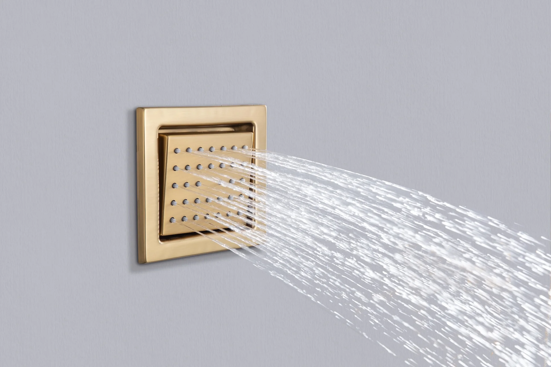 24 inch flush mount rainfall waterfall shower head 4 way thermostatic shower faucet with handle wand and Body Jets - Image 7
