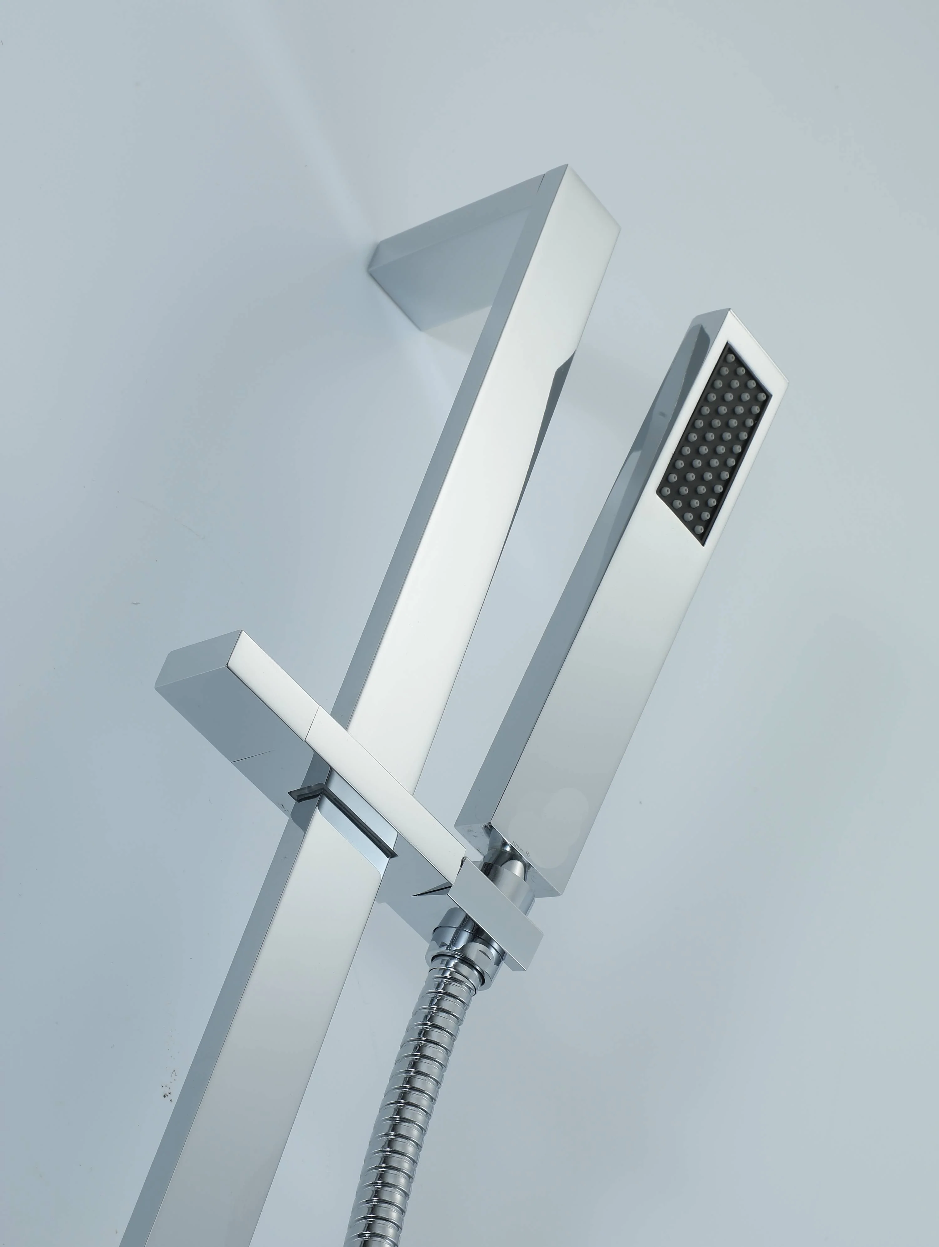 Chrome 35" Bluetooth Music LED Shower System with Waterfall, 5-Way Thermostatic Valve, 6 Body Jets, Dual Regular Head - Image 4