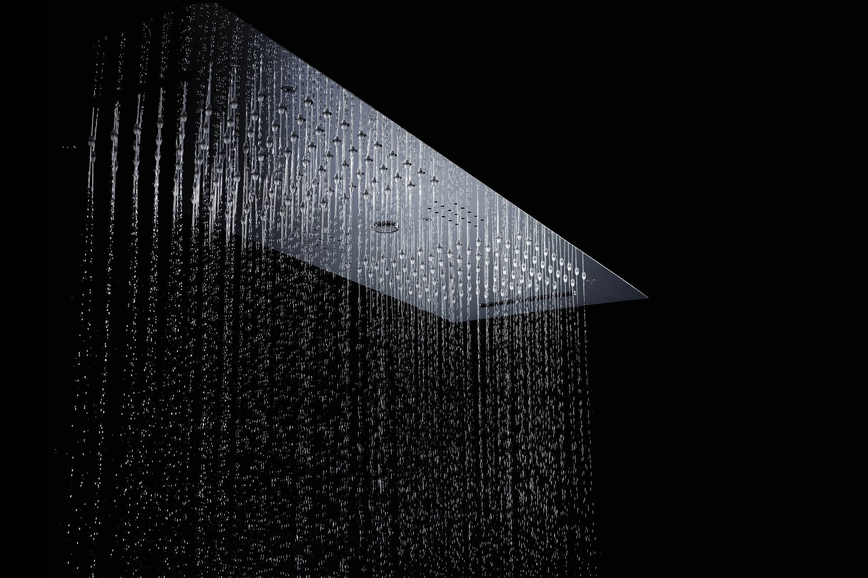 Chrome 35" Bluetooth Music LED Shower System with Waterfall, 5-Way Thermostatic Valve, 6 Body Jets, Dual Regular Head - Image 7