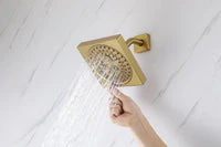 Brushed Gold 16-Inch Rainfall Ceiling Mount Shower Head with 4-Way Thermostatic Faucet, Body Jets, and High-Pressure Wall Mount Head - Image 18