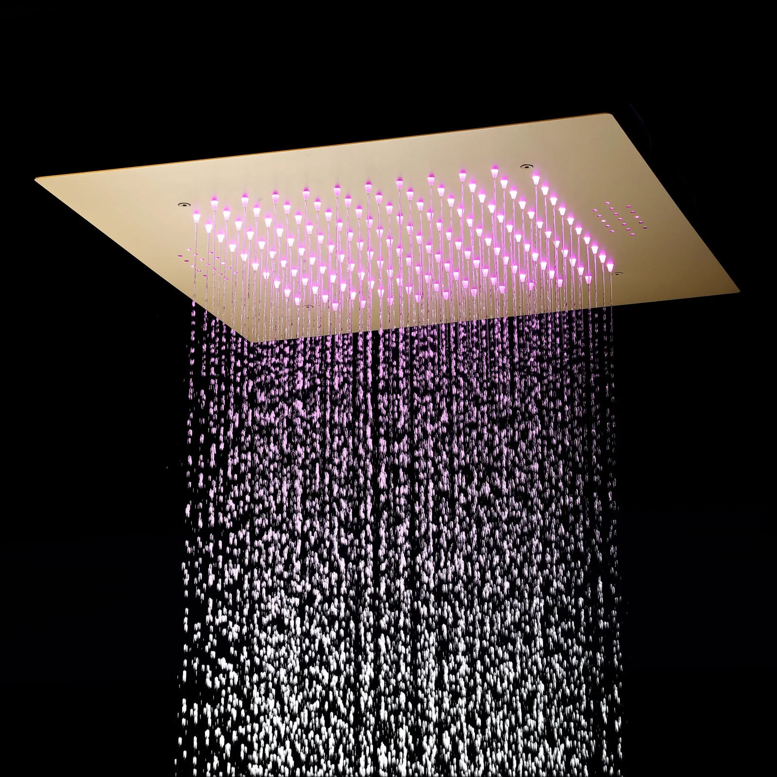 Brushed Gold 3-Way Thermostatic Shower Faucet with Optional Digital Display, 20-inch Flush-Mounted LED-Lit Bluetooth Music Shower Head and Regular Head - Image 24