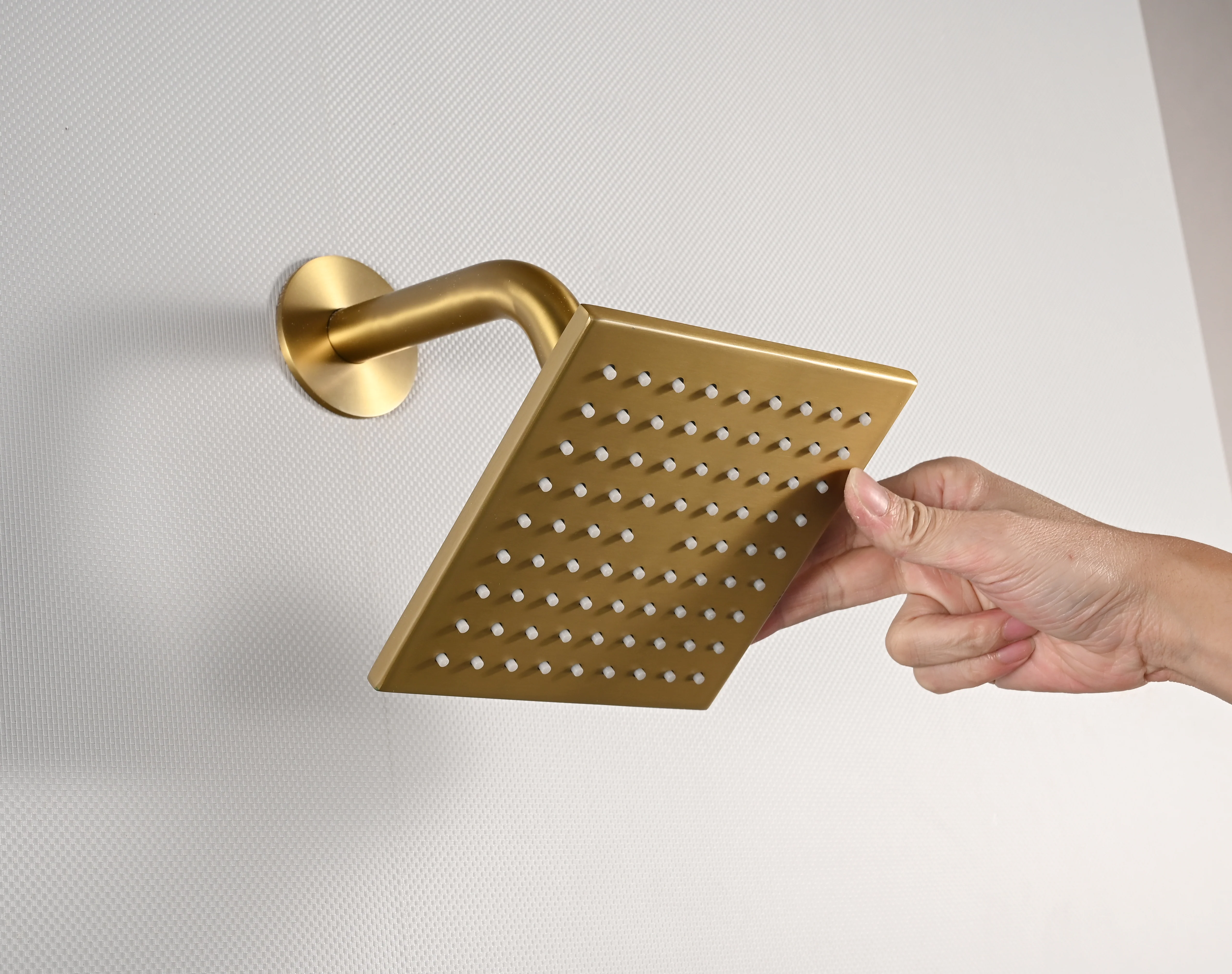 Brushed Gold High Pressure Rainfall Shower Head with 3-Way Thermostatic Shower Faucet - Simultaneous and Independent Functionality - Image 12