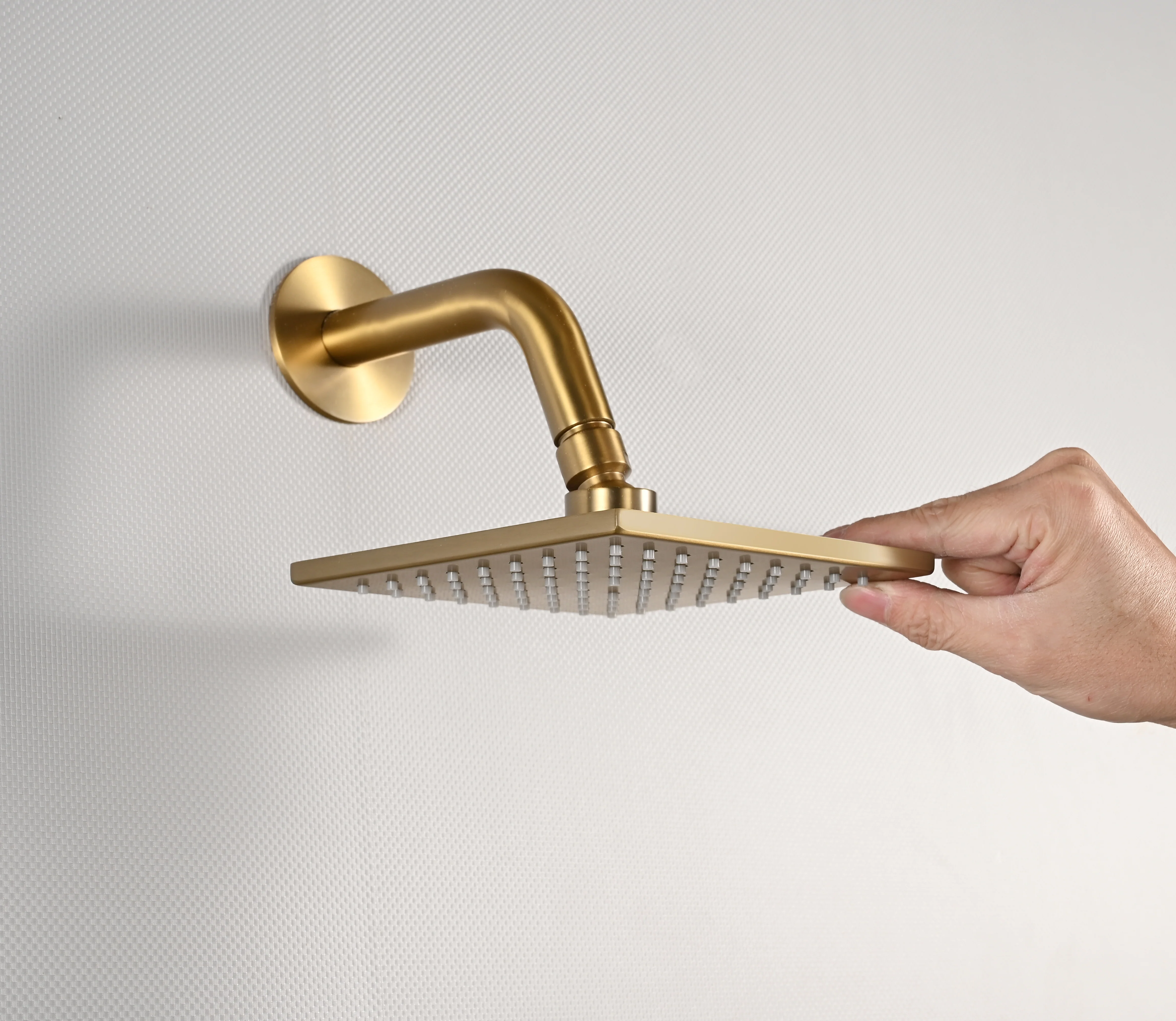Brushed Gold High Pressure Rainfall Shower Head with 3-Way Thermostatic Shower Faucet - Simultaneous and Independent Functionality - Image 13