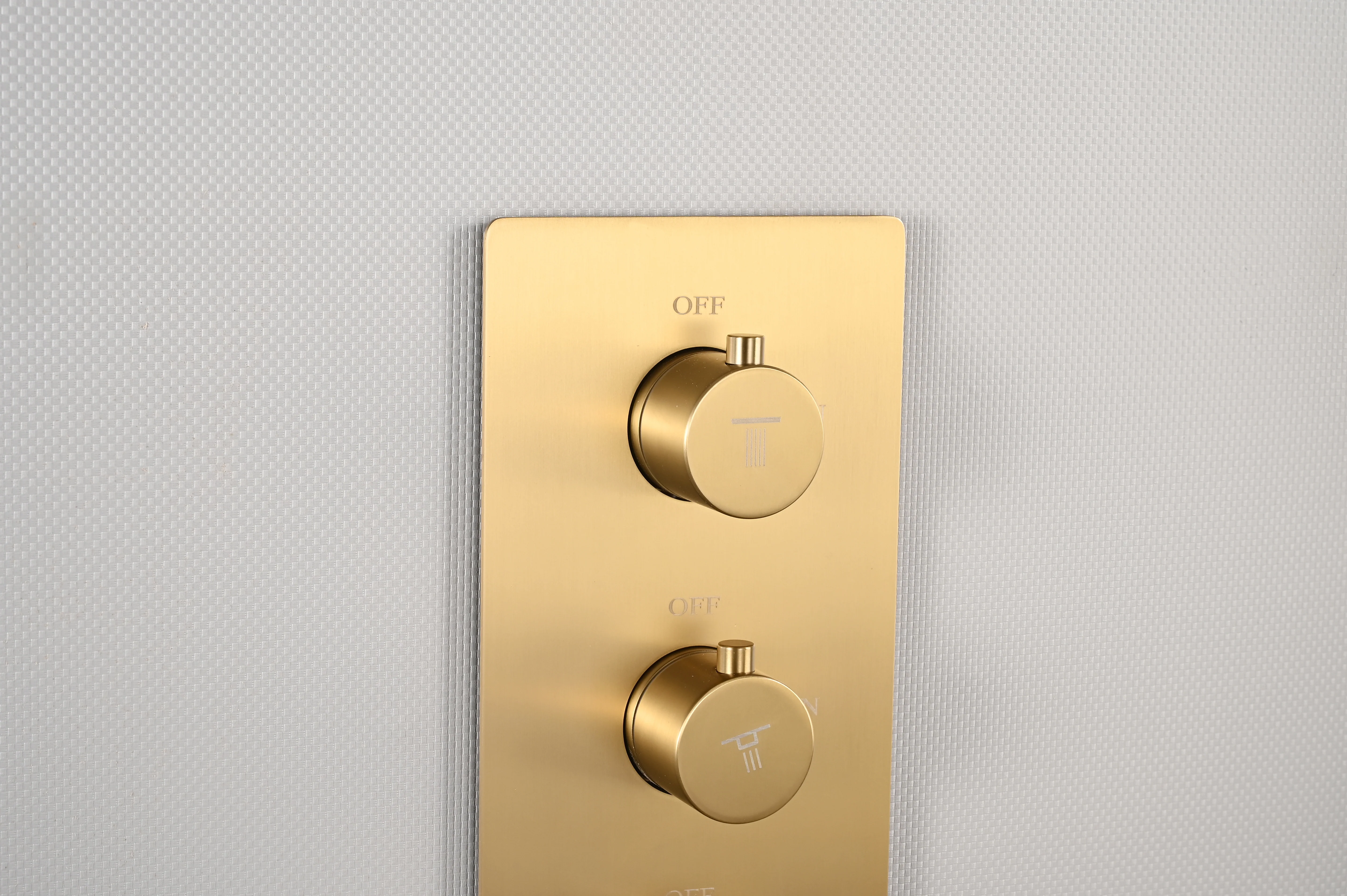 Brushed Gold High Pressure Rainfall Shower Head with 3-Way Thermostatic Shower Faucet - Simultaneous and Independent Functionality - Image 20