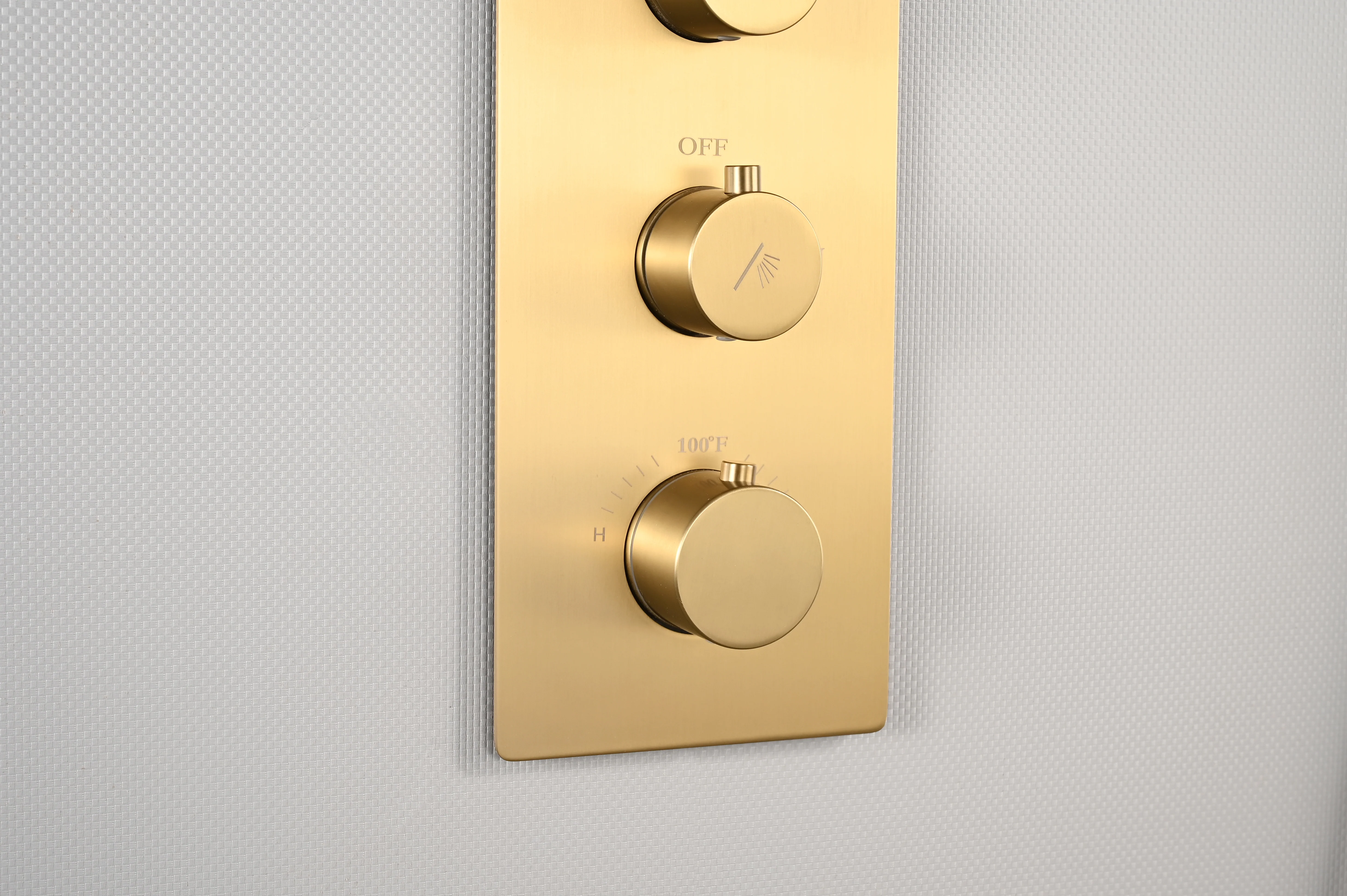 Brushed Gold High Pressure Rainfall Shower Head with 3-Way Thermostatic Shower Faucet - Simultaneous and Independent Functionality - Image 21