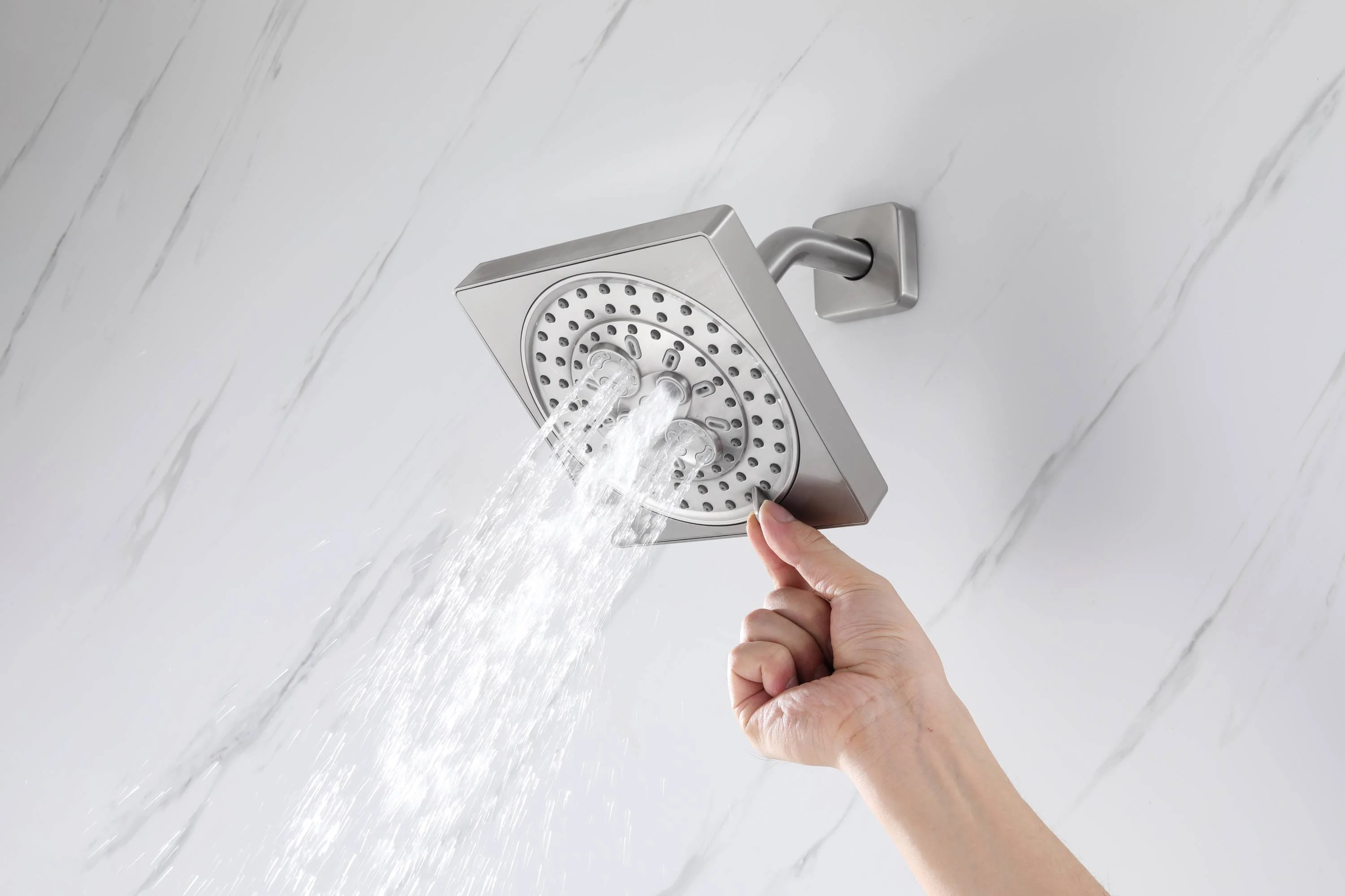 6 inch regular head high pressure shower head 3 way thermostatic shower heads system with sliding bar and 4 jets - Image 32