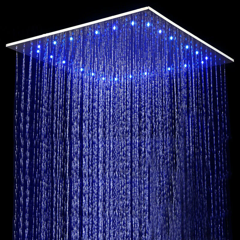 Chrome Ceiling-Mounted Rainfall Shower Head Two-Way Shower Faucet and Handle Sprayer Included - Image 8