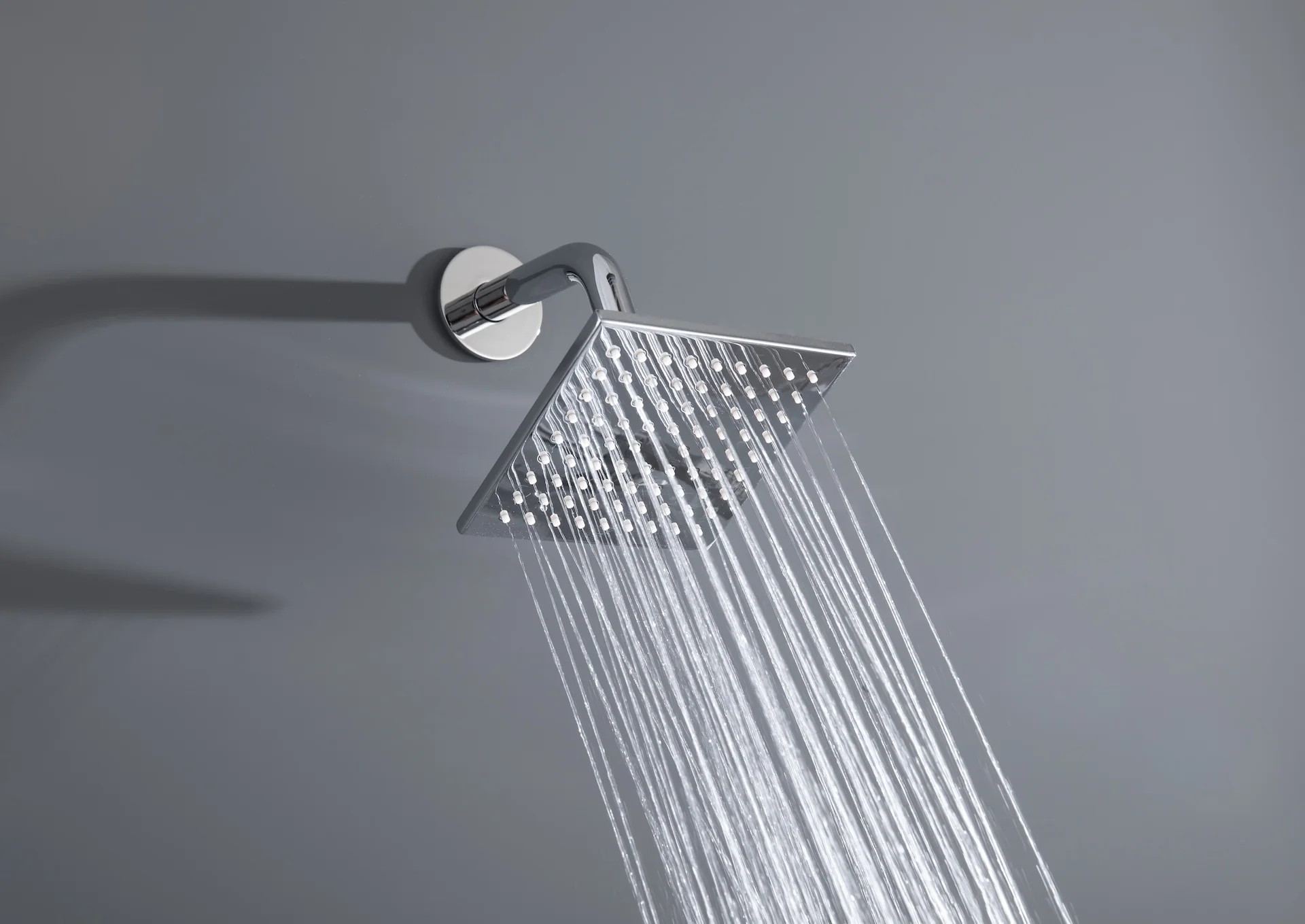 Chrome 16 inch LED light ceiling mount 3 way thermostatic shower faucet with regular head and sliding bar - Image 10