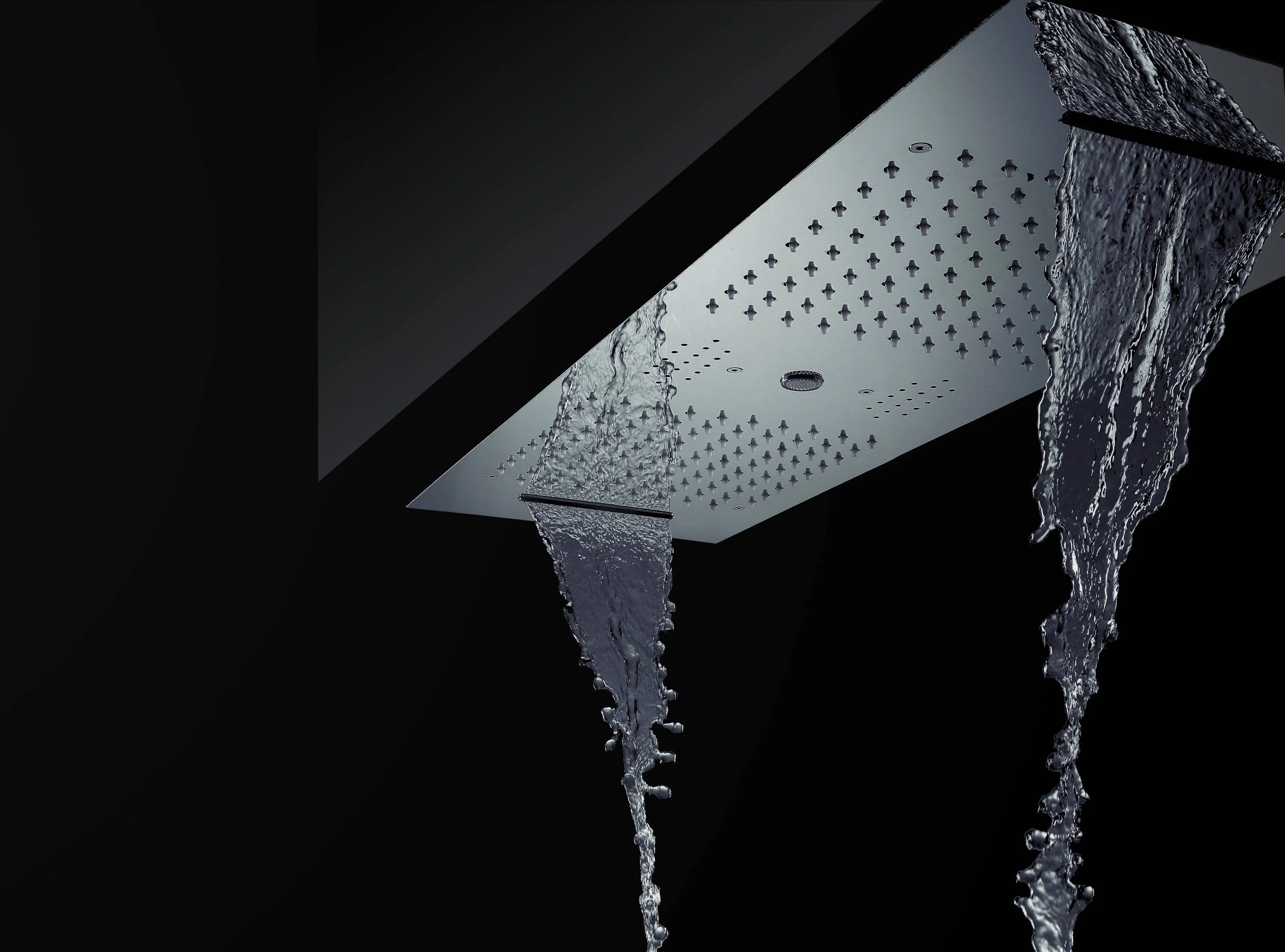 Chrome 35" Bluetooth Music LED Shower System with Waterfall, 6-Way Touch Digital Thermostatic Valve, 3 Body Jets, Regular Head - Image 6