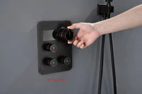 Dual Wall Mounted Regular Heads Oil Rubbed Bronze 3-Way Digital Display Thermostatic Shower Faucet System - Image 3