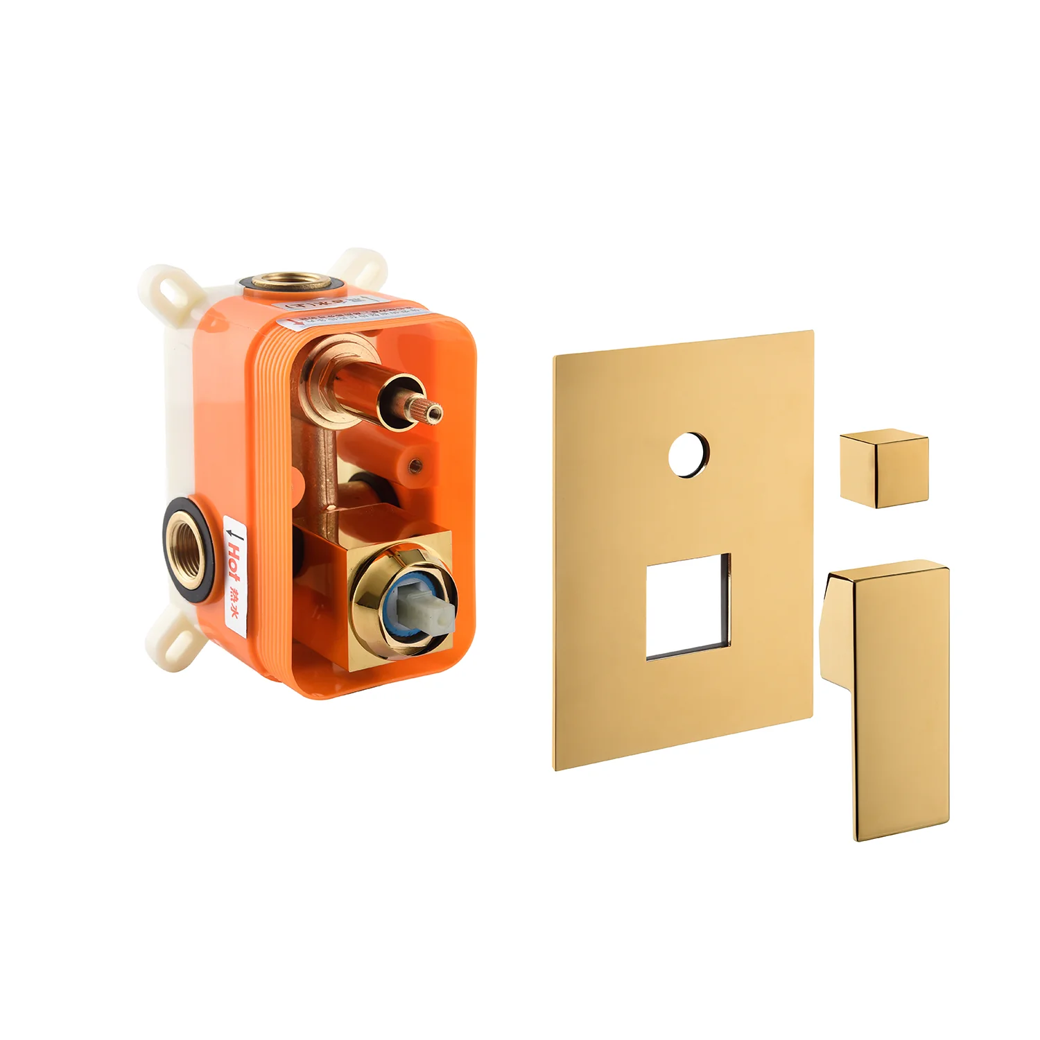 Polished Gold Wall-Mounted Shower Faucet Set with Rainfall Head - Available in 12 or 16-Inch with Optional LED Light - Image 9