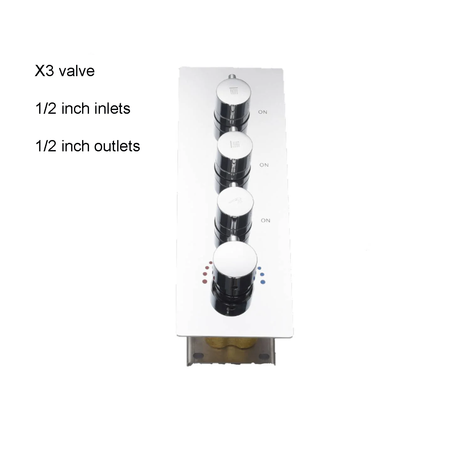 20-Inch or 24-Inch Chrome Rainfall Shower Faucets with Tub Spout - 3-Way Functionality and 3-Color LED Lights - Image 8