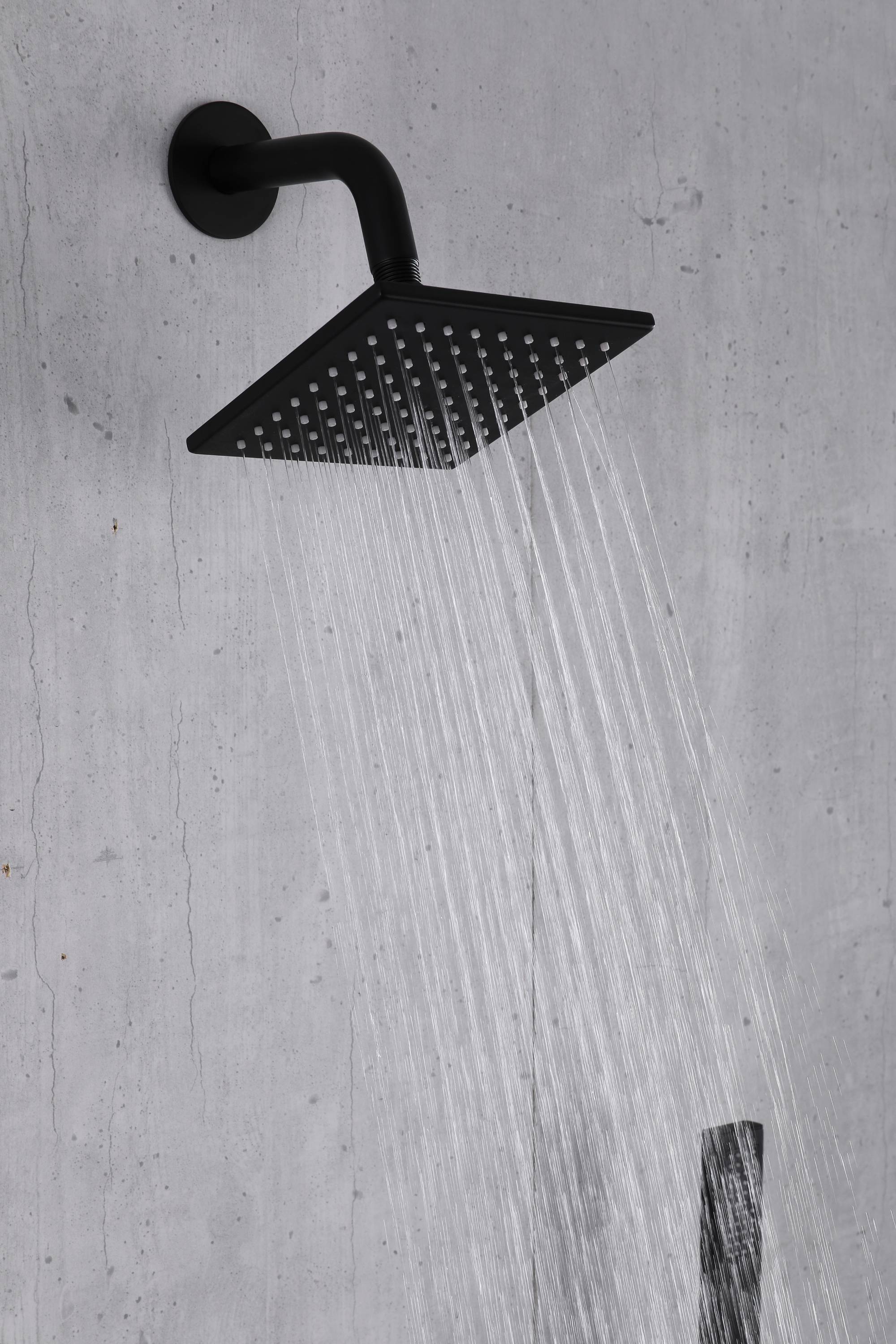 16-Inch Matte Black Thermostatic Shower Faucet: 4-Way Digital Control, Flush-Mounted, 64-Color LED Lighting, with Regular Shower Head and Sliding Bar - Image 4
