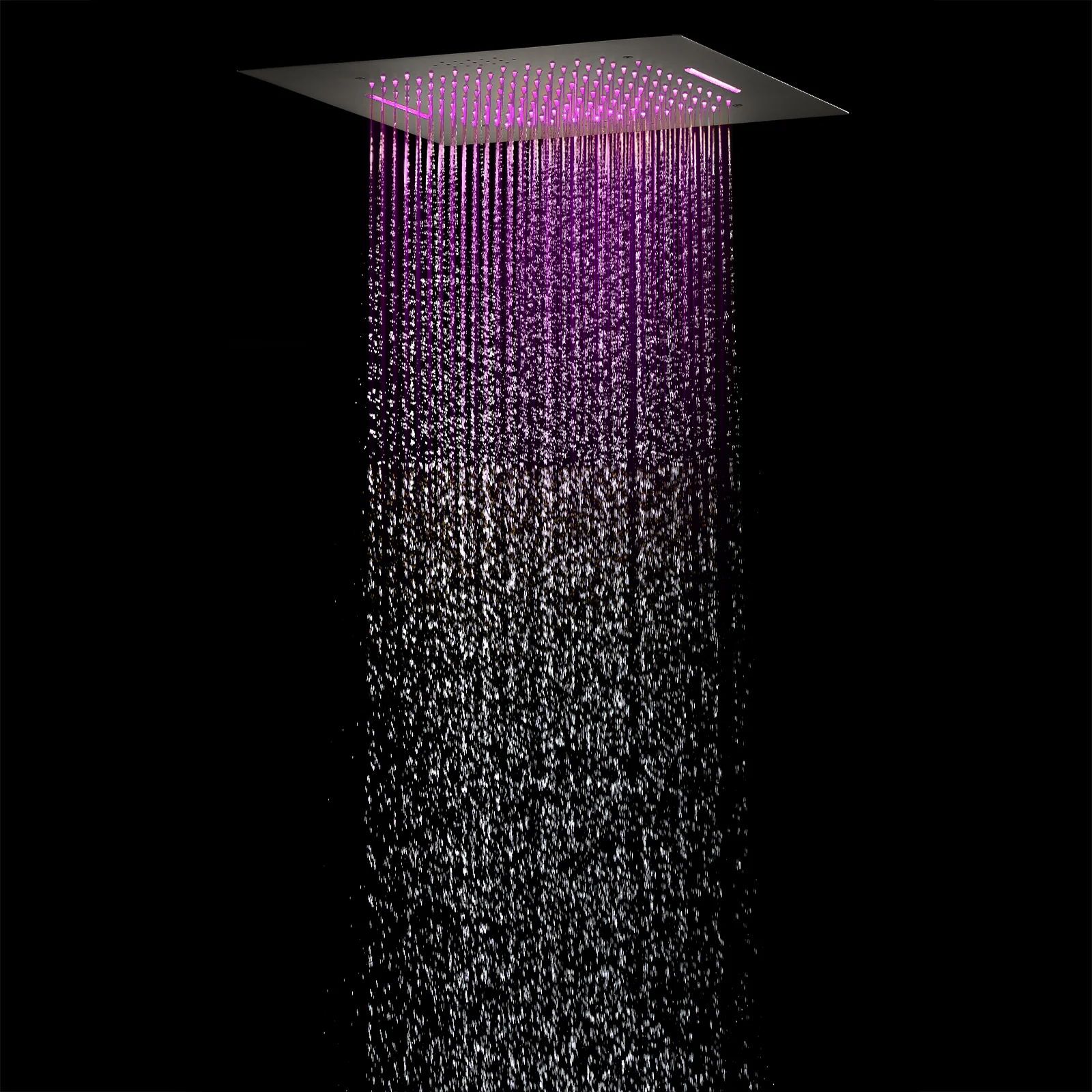 Matte Black 20'' or 24'' Ceiling or Flush Waterfall and Rainfall Digital Shower Set with Hand Shower - Image 24