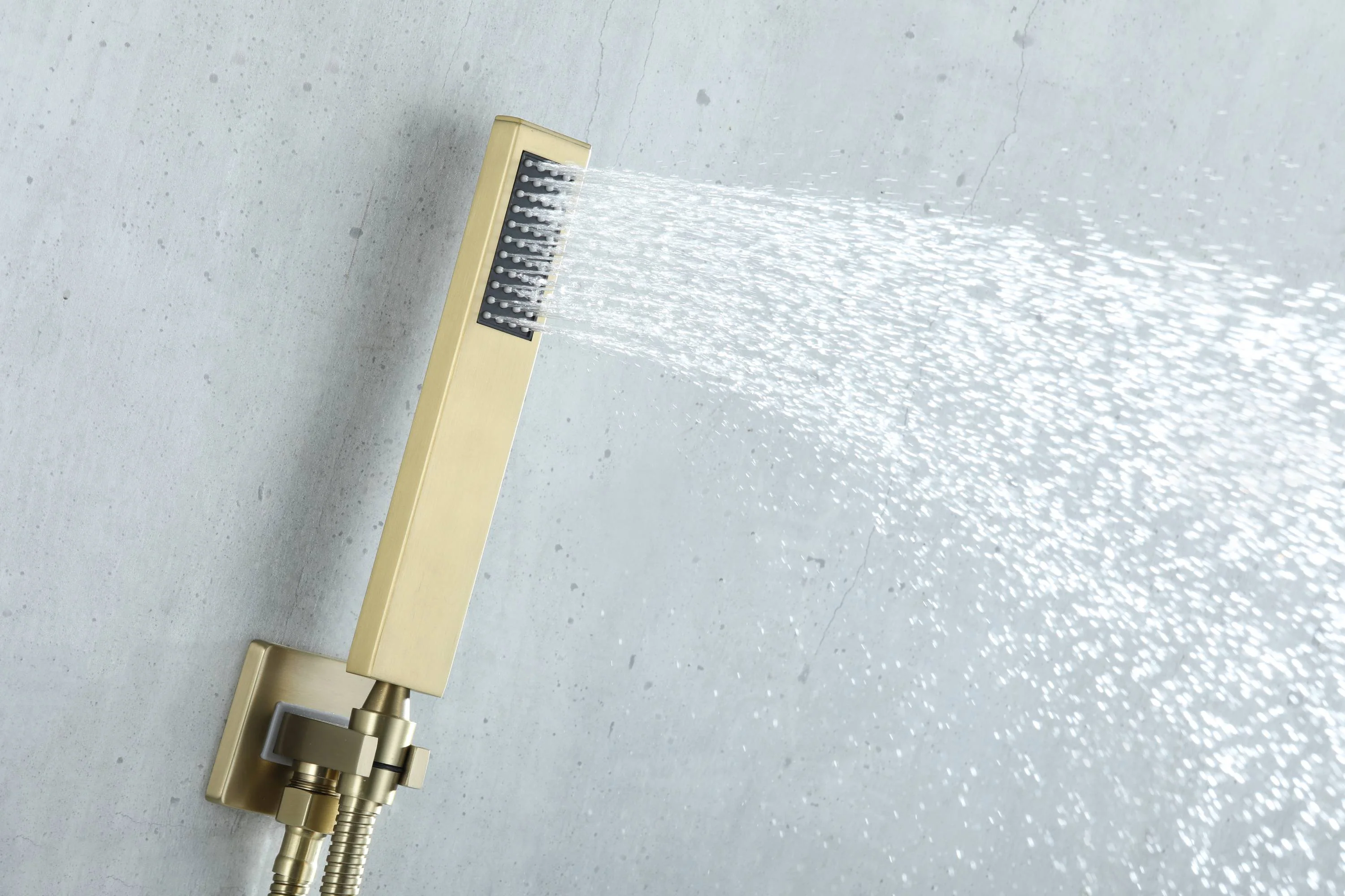 20 inch mist rain ceiling mount Brushed gold 3 way thermostatic shower faucet with handle sprayer - Image 3