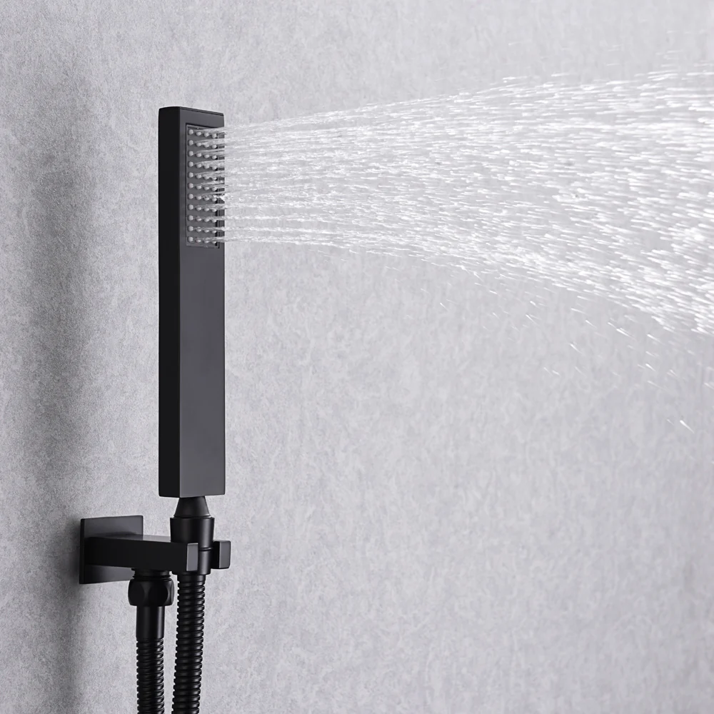 20-inch or 24-Inch Rainfall Head ceiling mounted Matte Black 3 way touch-panel Shower Faucet - Image 6