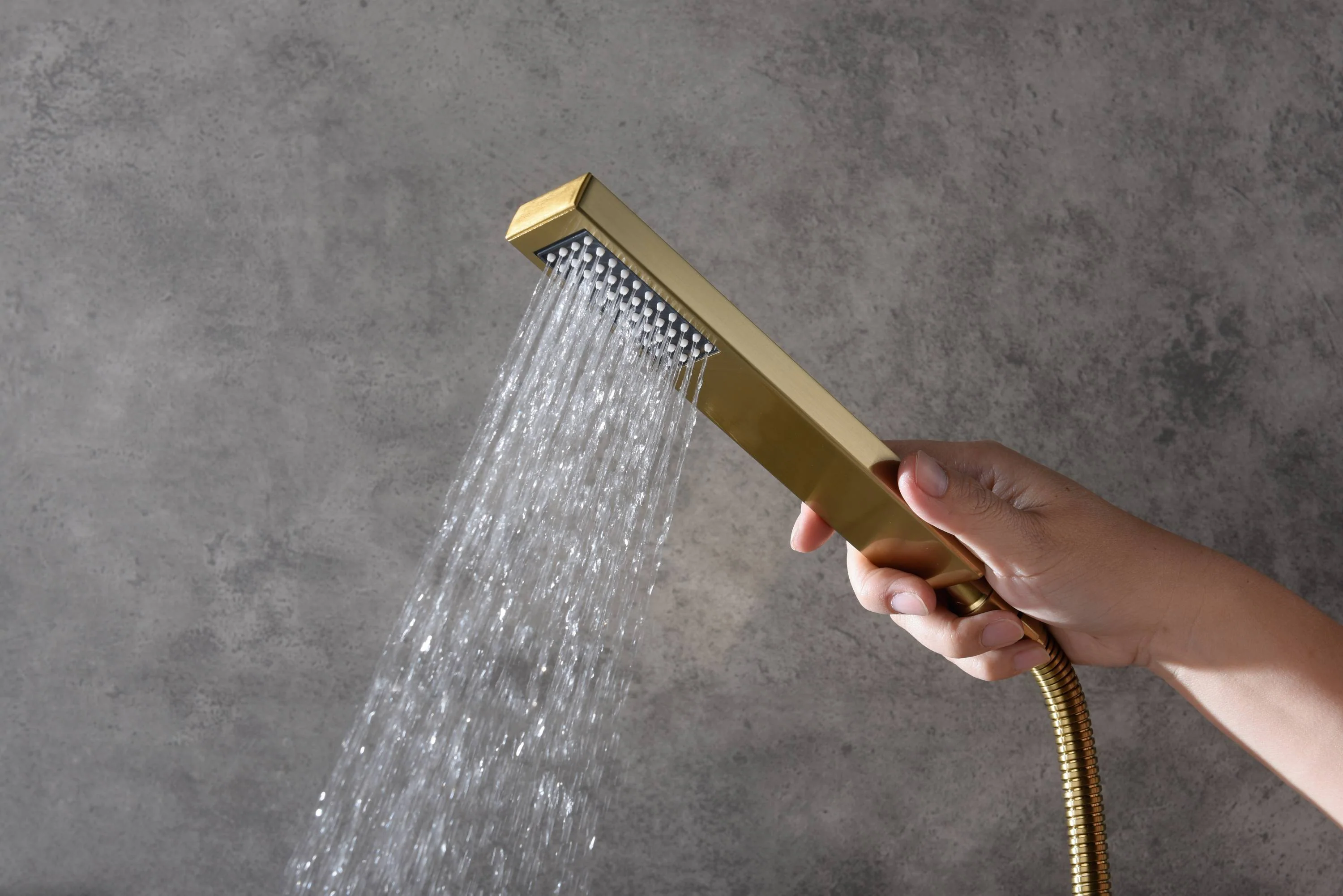 22-Inch Brushed Gold 3 Way Digital Touch Panel Shower Faucet System with Rainfall and Waterfall - Image 5