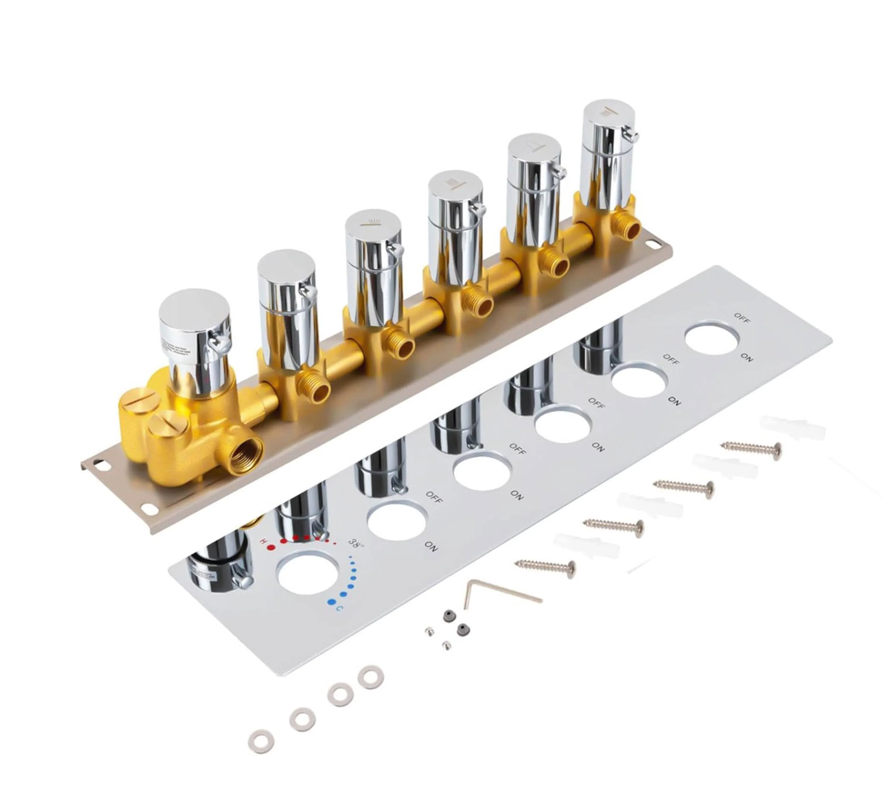 5 way thermostatic rough in valve with trim - Image 2
