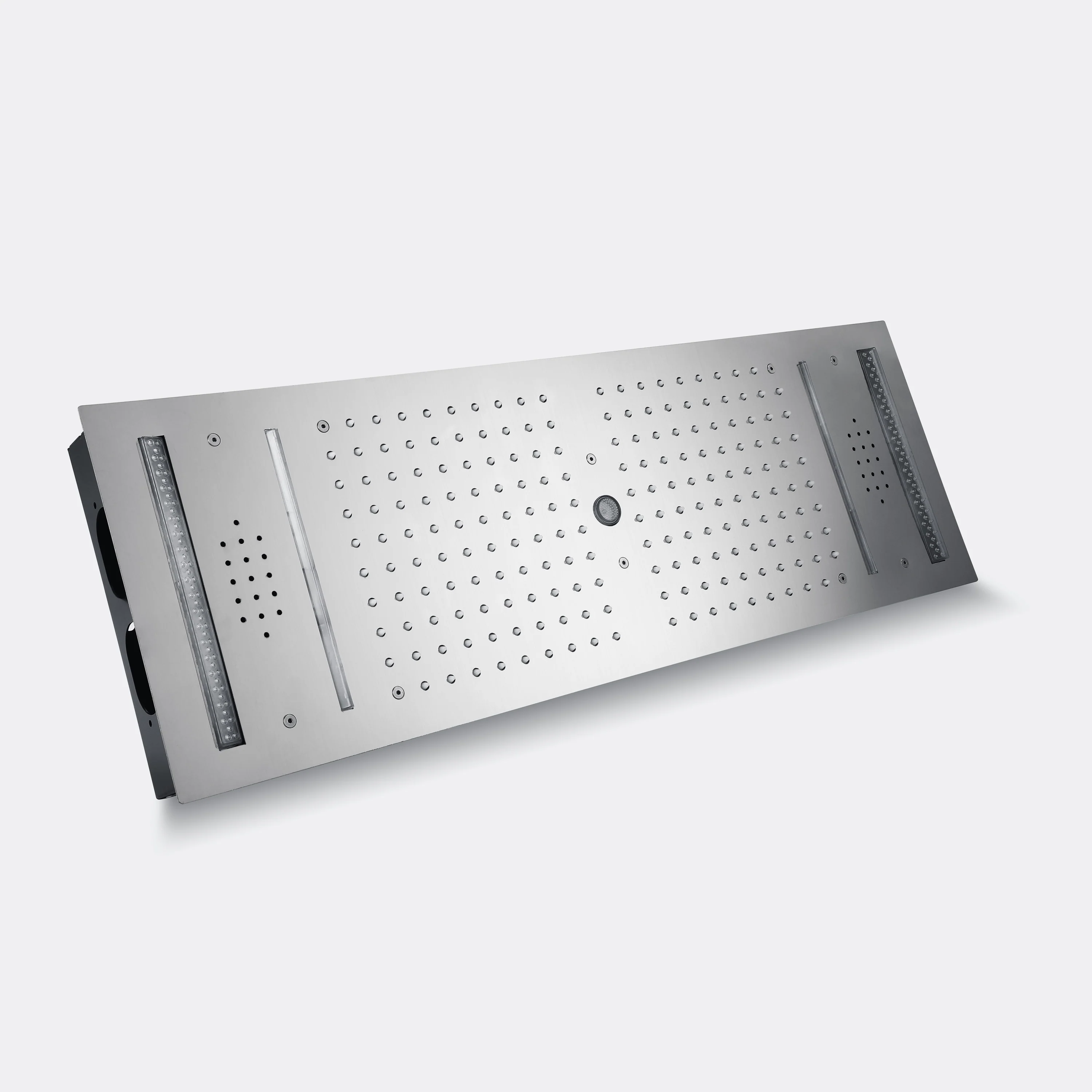 64 LED colors music led flushed in 36x12 inch 4 functions shower head 6 way thermostatic shower faucet with flush 4 inch body jets - Image 14