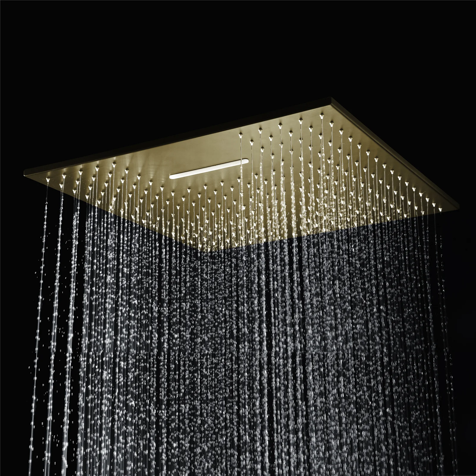 Brushed Gold 20-Inch Or 24-Inch Rainfall Waterfall Ceiling Mount Shower Head with 4-Way Thermostatic Faucet, High-Pressure Wall Mount Head - Image 9