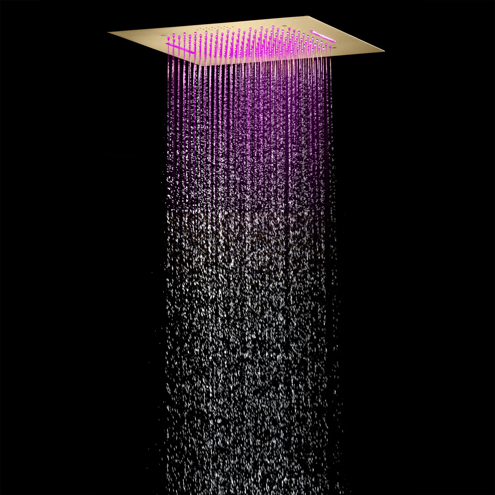 20-Inch or 24-inch Flushed Mounted Shower Head: Choose from Brushed Gold, Oil Rubber Bronze or Matte Black, or Brushed Nickel, Featuring Rainfall Waterfall, Bluetooth Music, and 64 LED Lights - Image 6