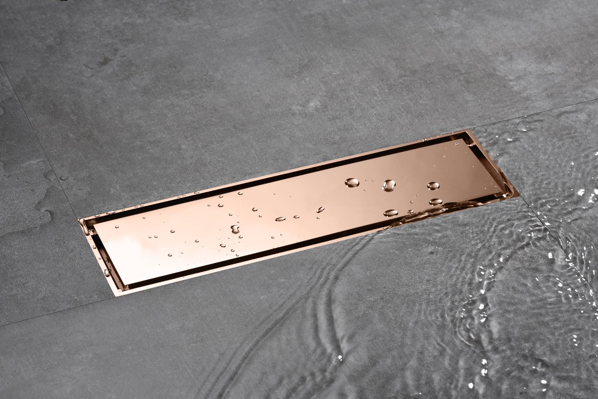 Rose Gold brass 11.8-inch brass Shower Floor Drain with Removable Strainer Cover and Square Anti-clogging - Image 2