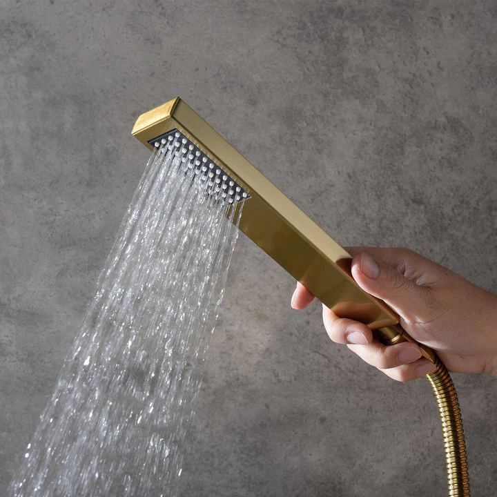 Brushed Gold 3-Way Digital Display Thermostatic Shower System: Featuring Body Jets and a 6-Inch Regular Head with Independent and Simultaneous Functionality - Image 14