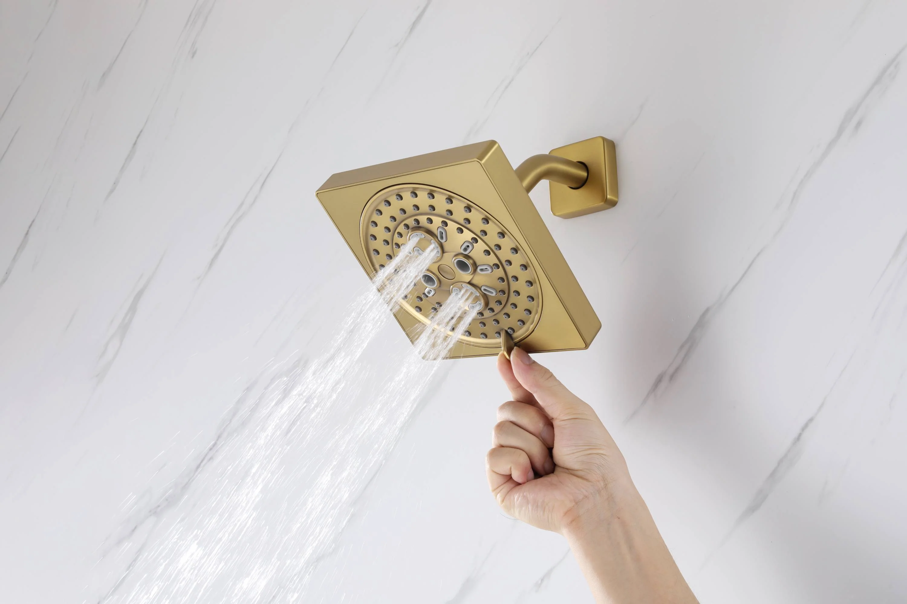 Brushed Gold 3-Way Digital Display Thermostatic Shower System: Featuring Body Jets and a 6-Inch Regular Head with Independent and Simultaneous Functionality - Image 24