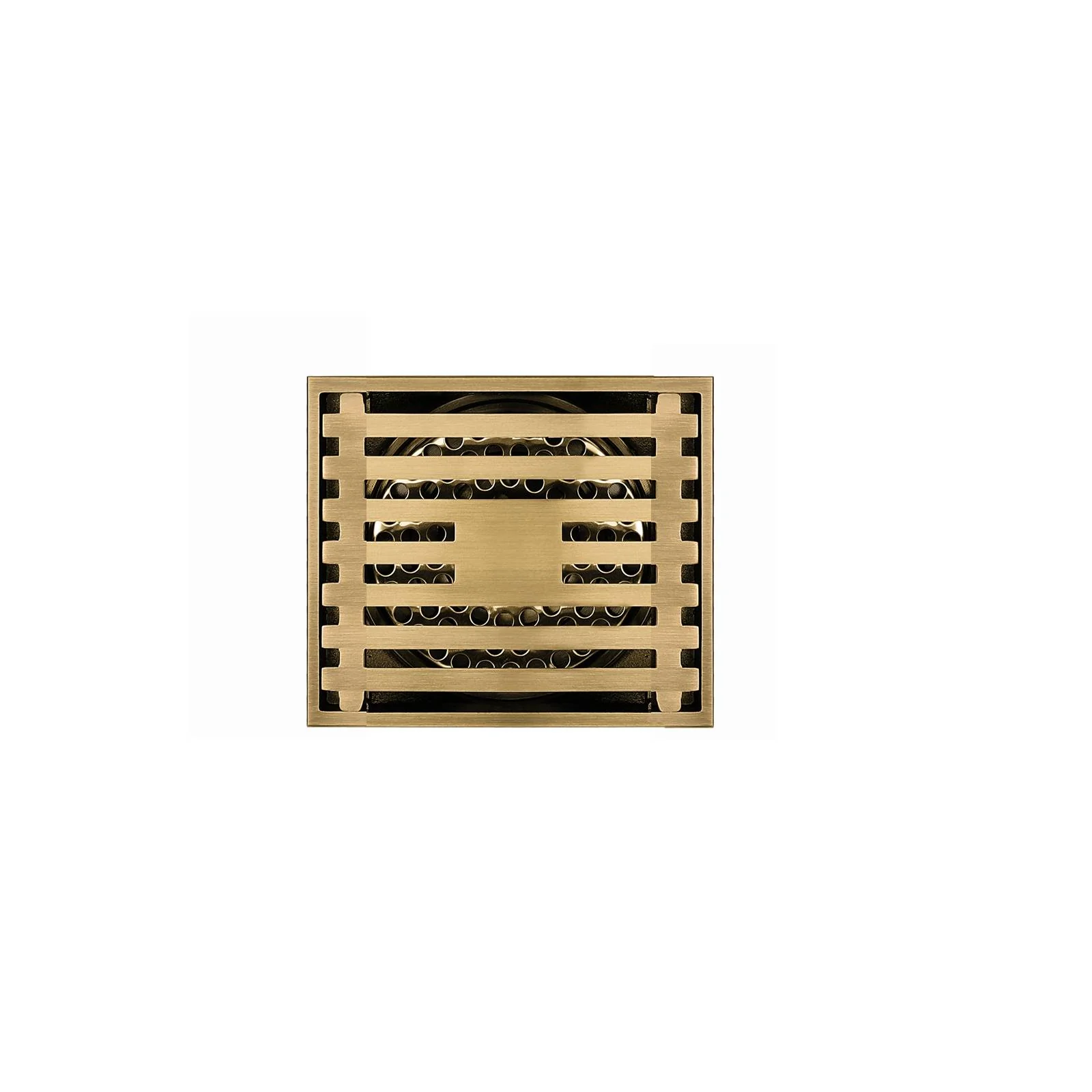 8 x3 Inch or 4 x 4 inch Shower Linear Brushed Gold Drain Rectangular Floor Drain with Accessories Square Hole Pattern Cover Grate Removable Brushed Gold Brass - Image 9
