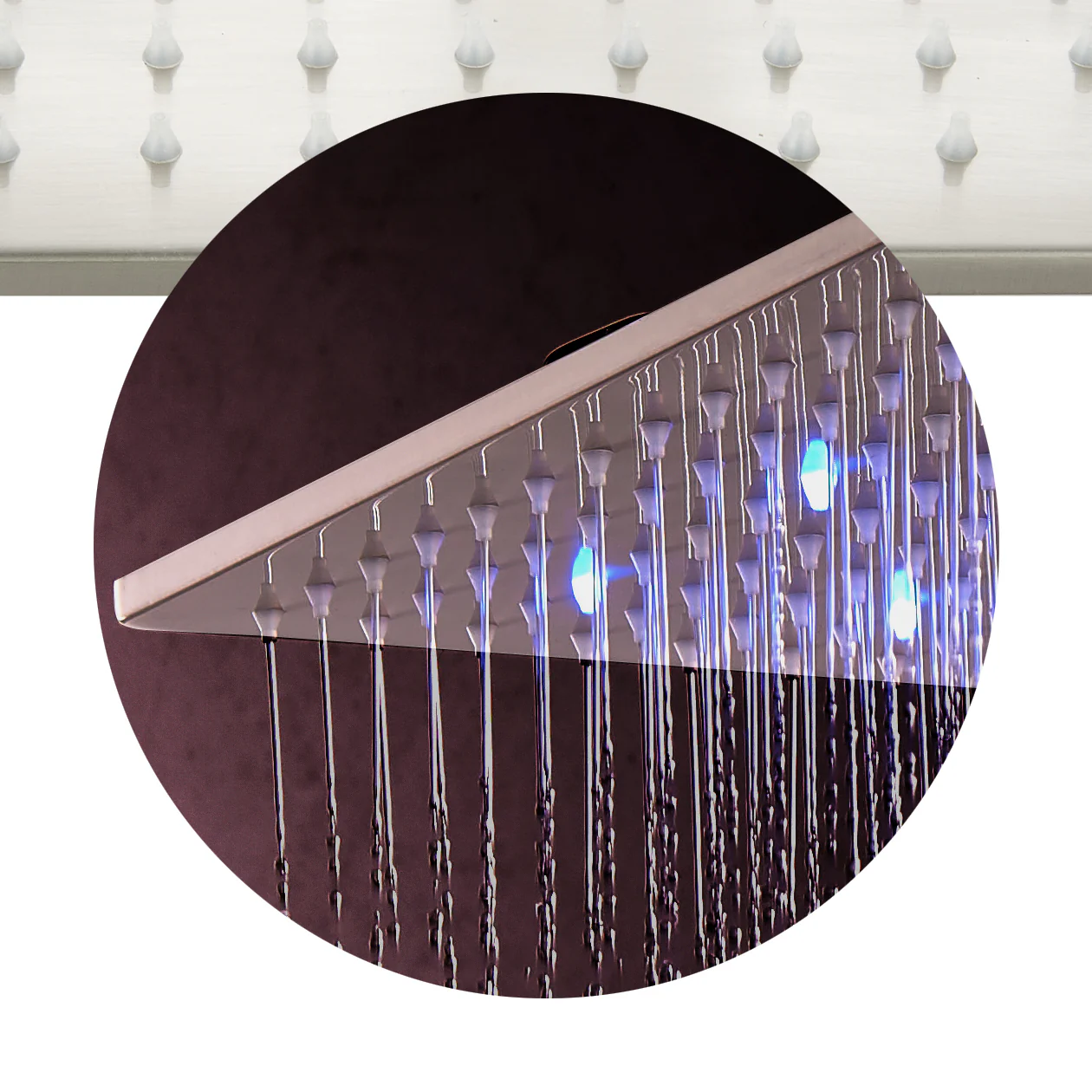 Brushed nickel ceiling mount rainfall shower head 3 way digital display anti scald Shower Faucet with tub spout - Image 4