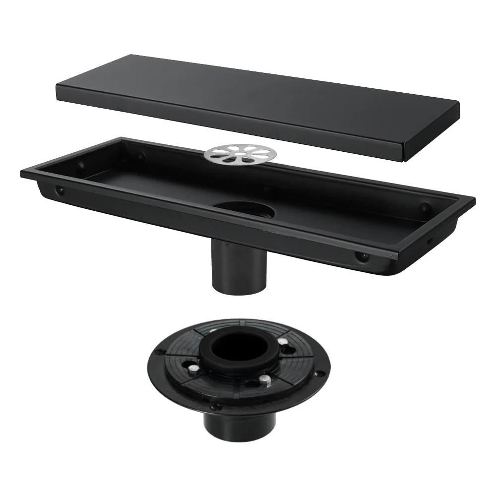 Matte Black stainless floor drain 11.8inch x 4.3 inch - Image 2